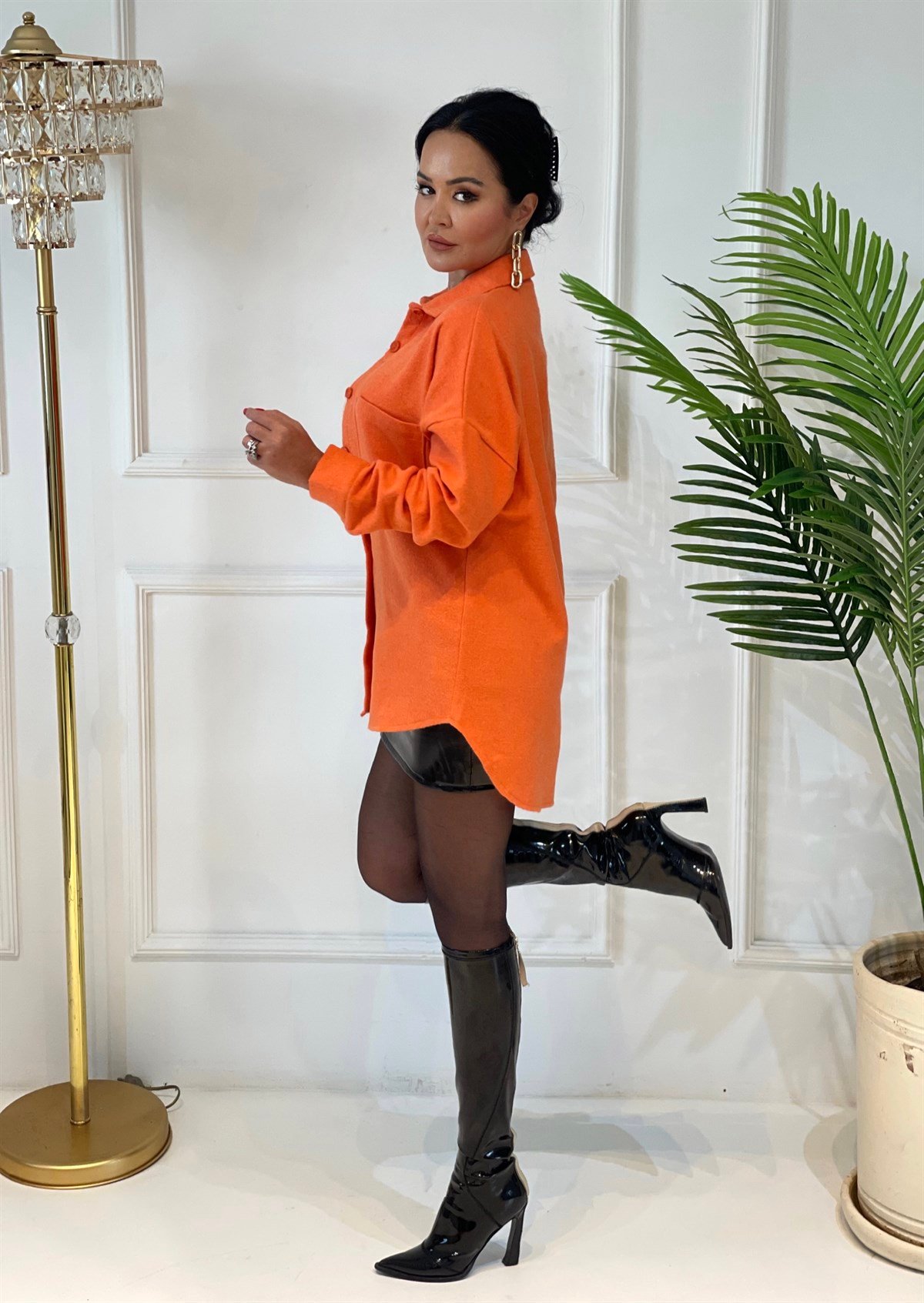 3731 TURUNCU KAŞE KUMAŞ CEKET GÖMLEKJHDUIDY78T678D