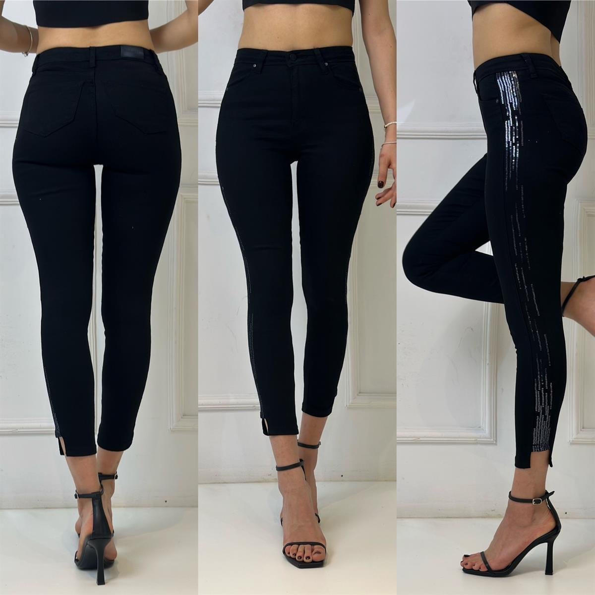 3951 Payetli siyah kot pantolonssdfgd