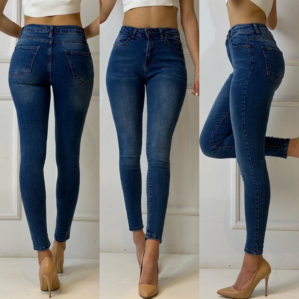 3952 Mavi dar paça kot pantolonssdfgd