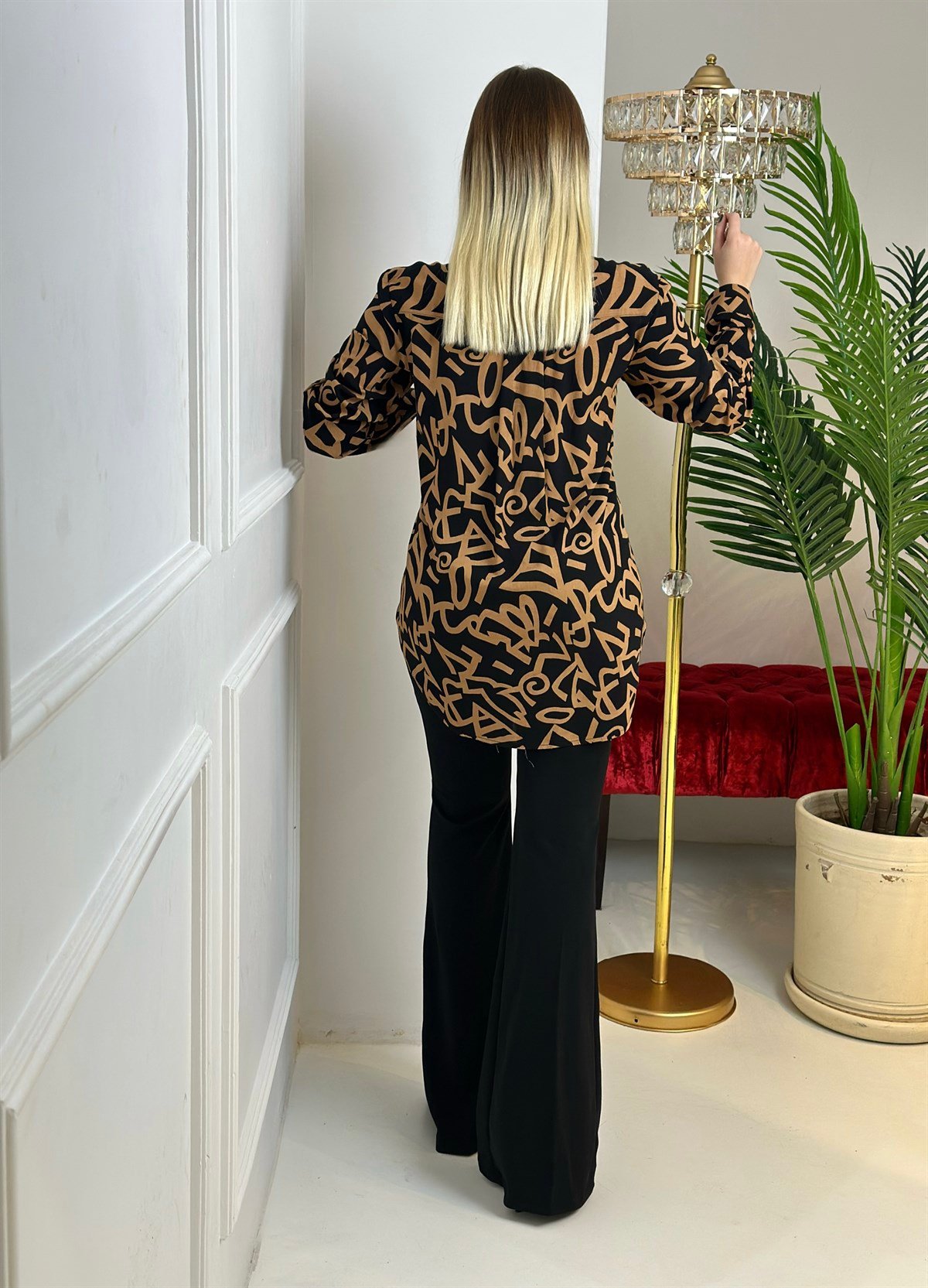 3979 Şekilli kahverengi  gömlekdef45ty54y5