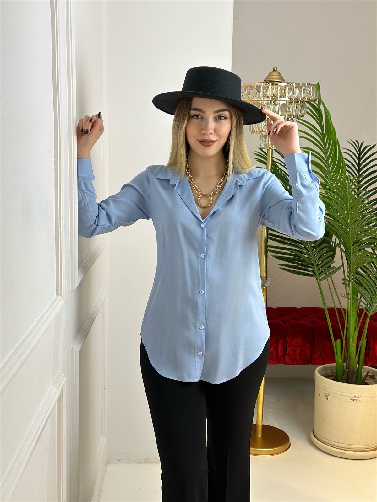 3981 Bebe mavisi gömlekdef45ty54y5