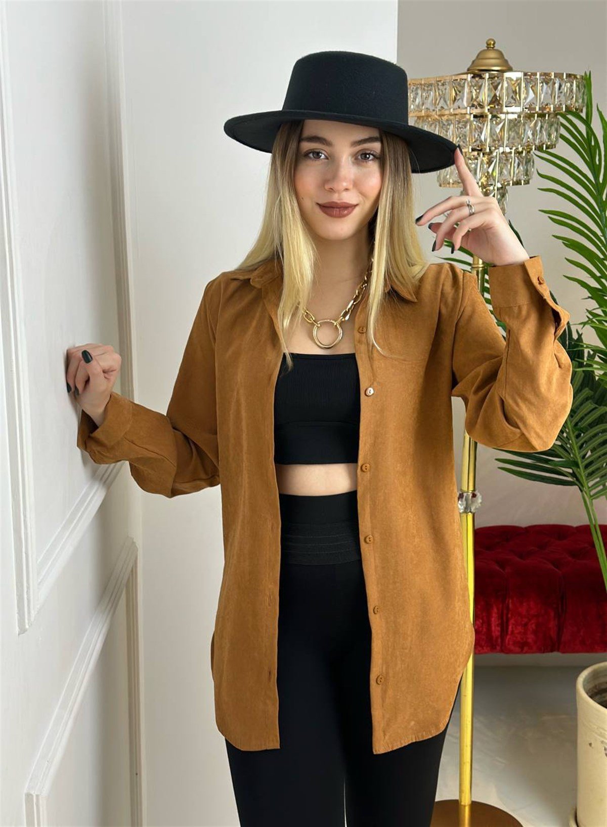 3986 Taba rengi gömlekdef45ty54y5