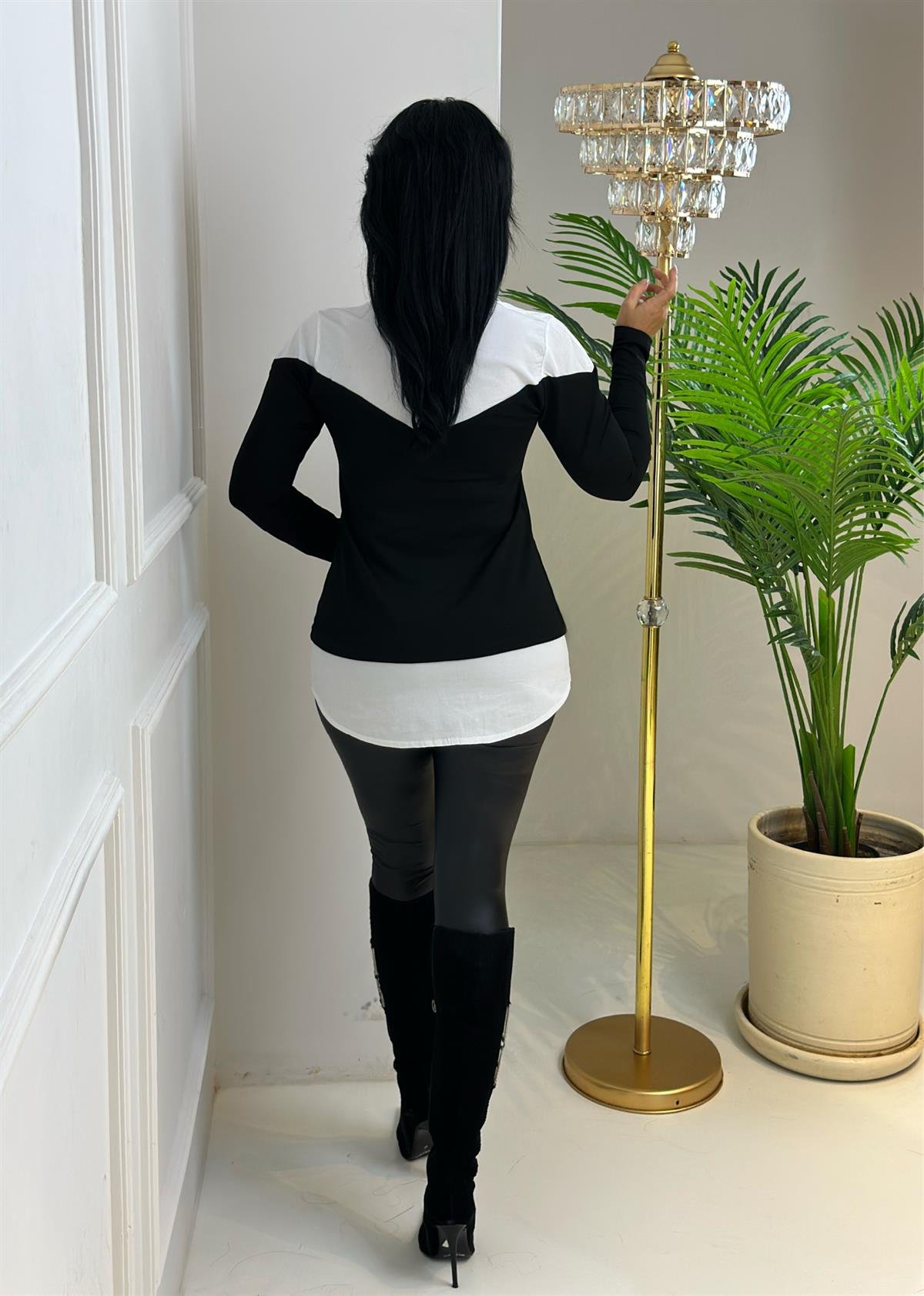 3999 Gömlek yaka siyah tunikFVGFGFGD