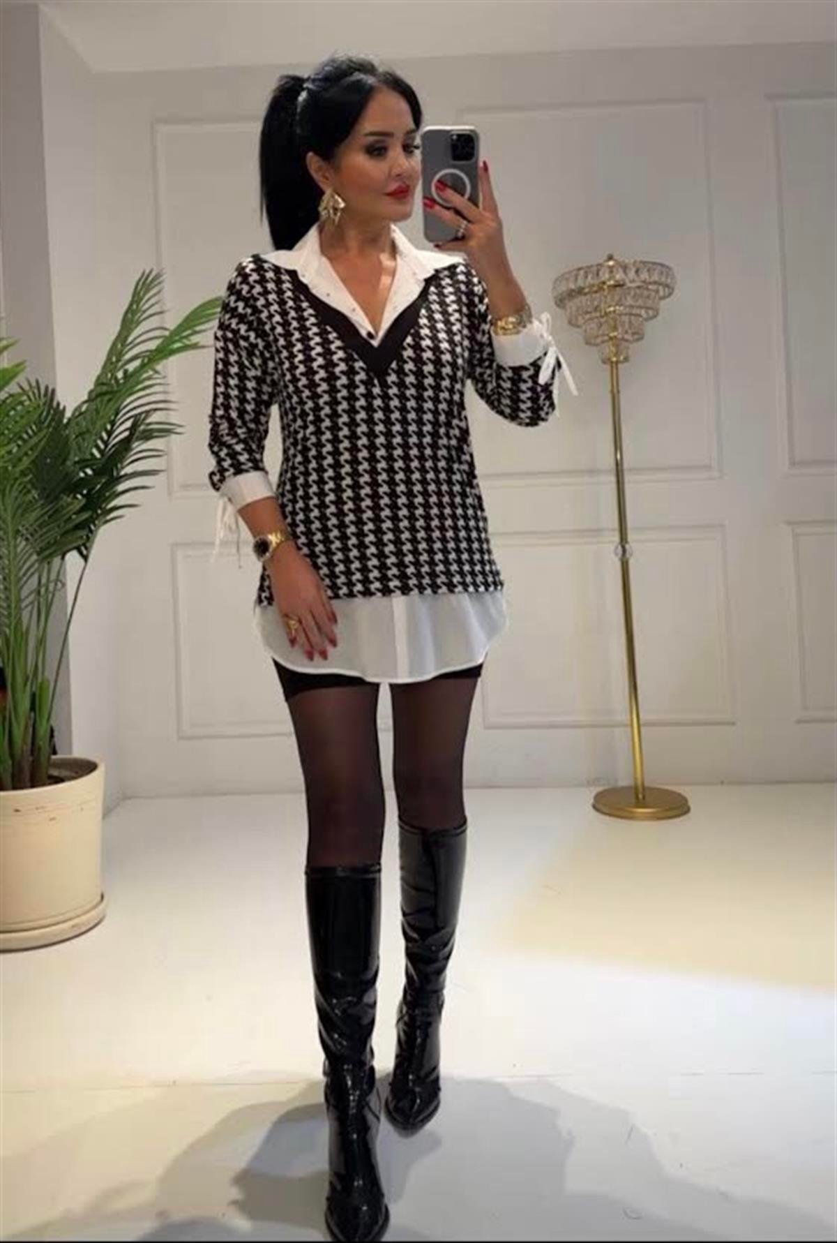 4003   Gömlek  yaka kazayağı tunikFVGFGFGD