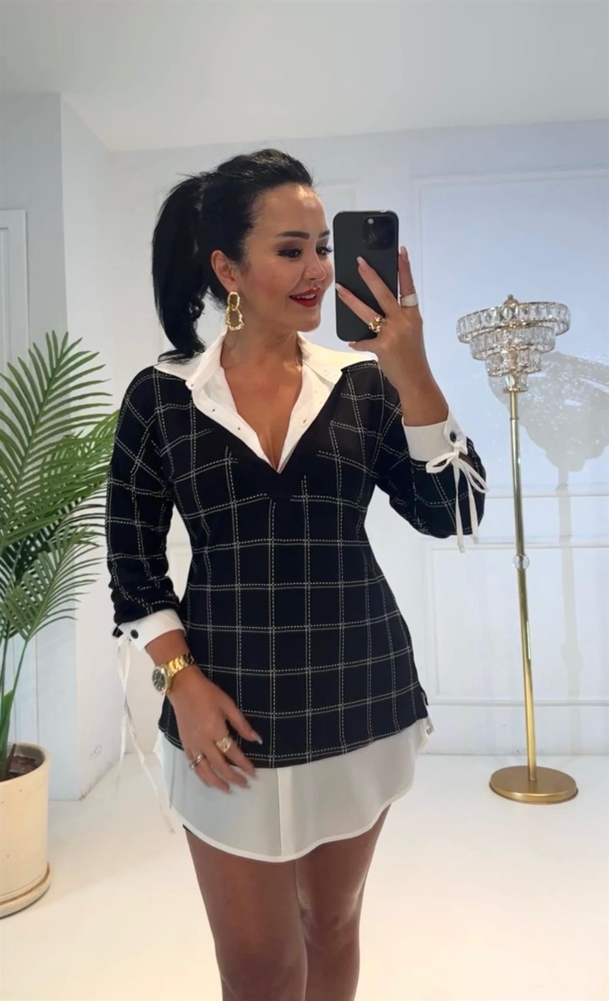 4008 Gömlek yaka kareli gömleksfdrfgsdfgsd