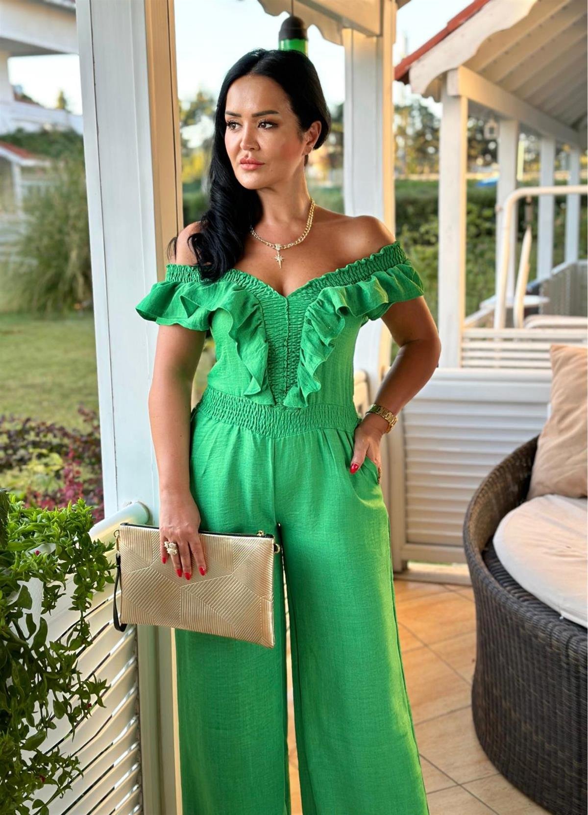 4041 Yeşil  tulumhyshsywsyw