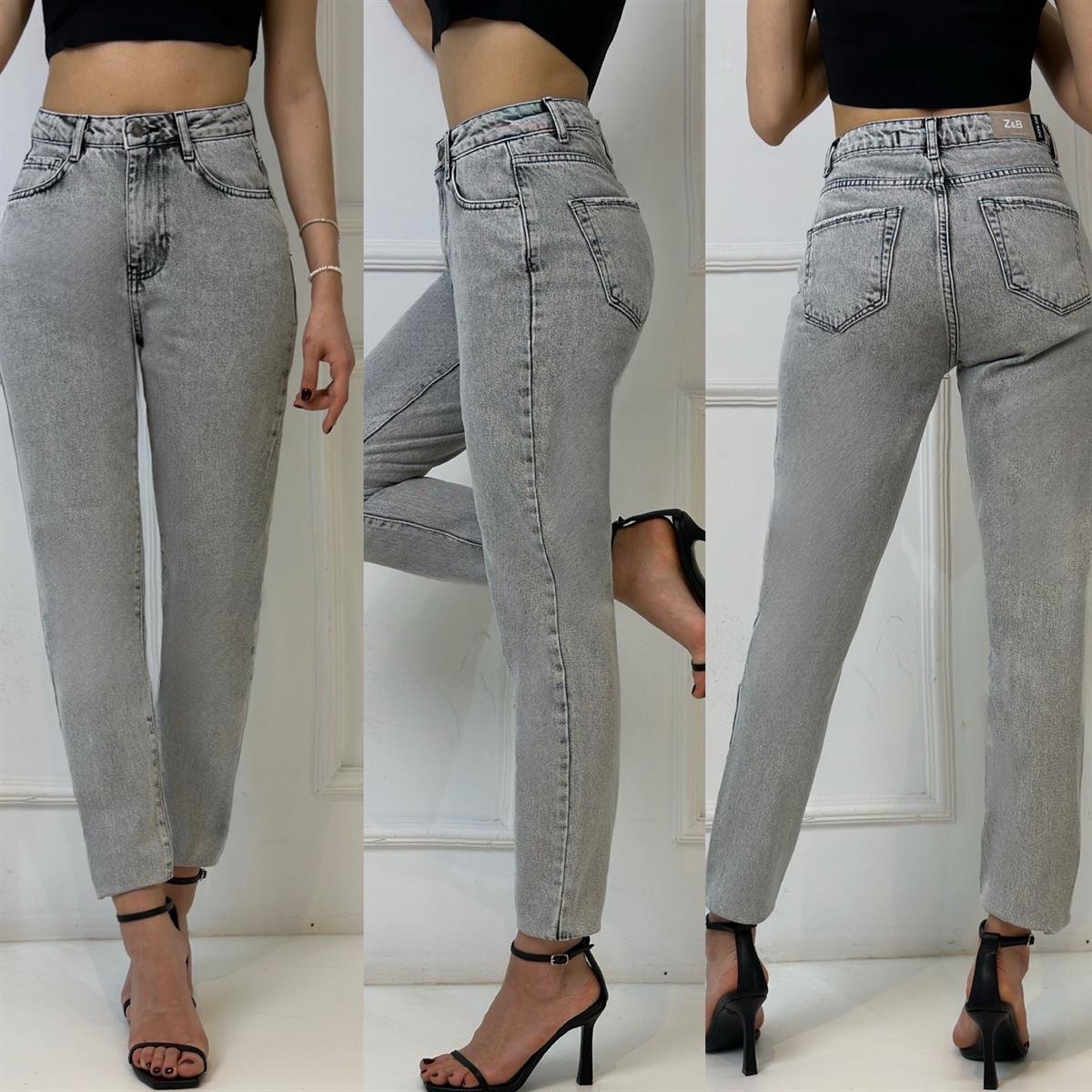 4041 Yüksek bel boyfriend gri pantolonssdfgd