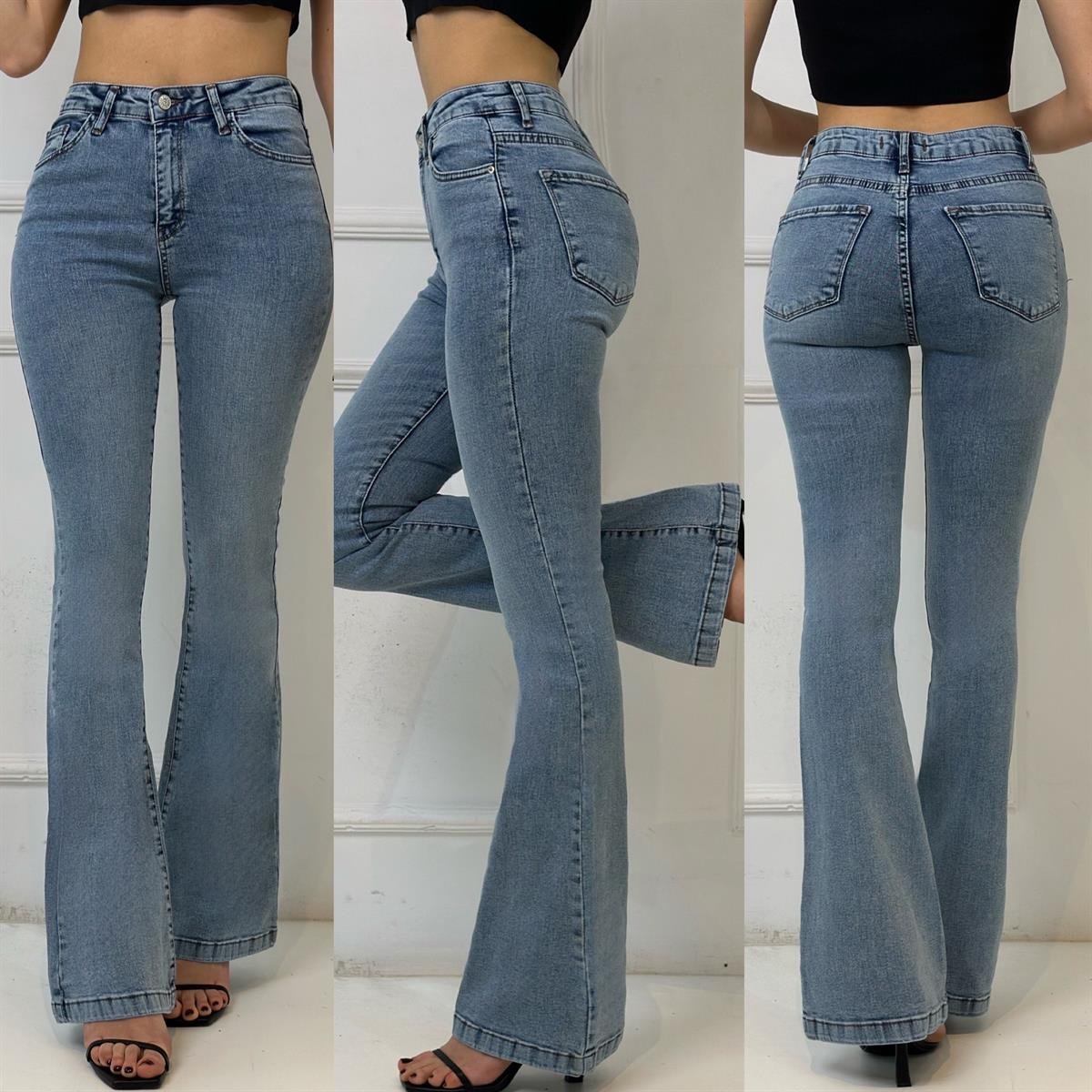 4042 İspanyol paça mavi pantolon5645RFEDF