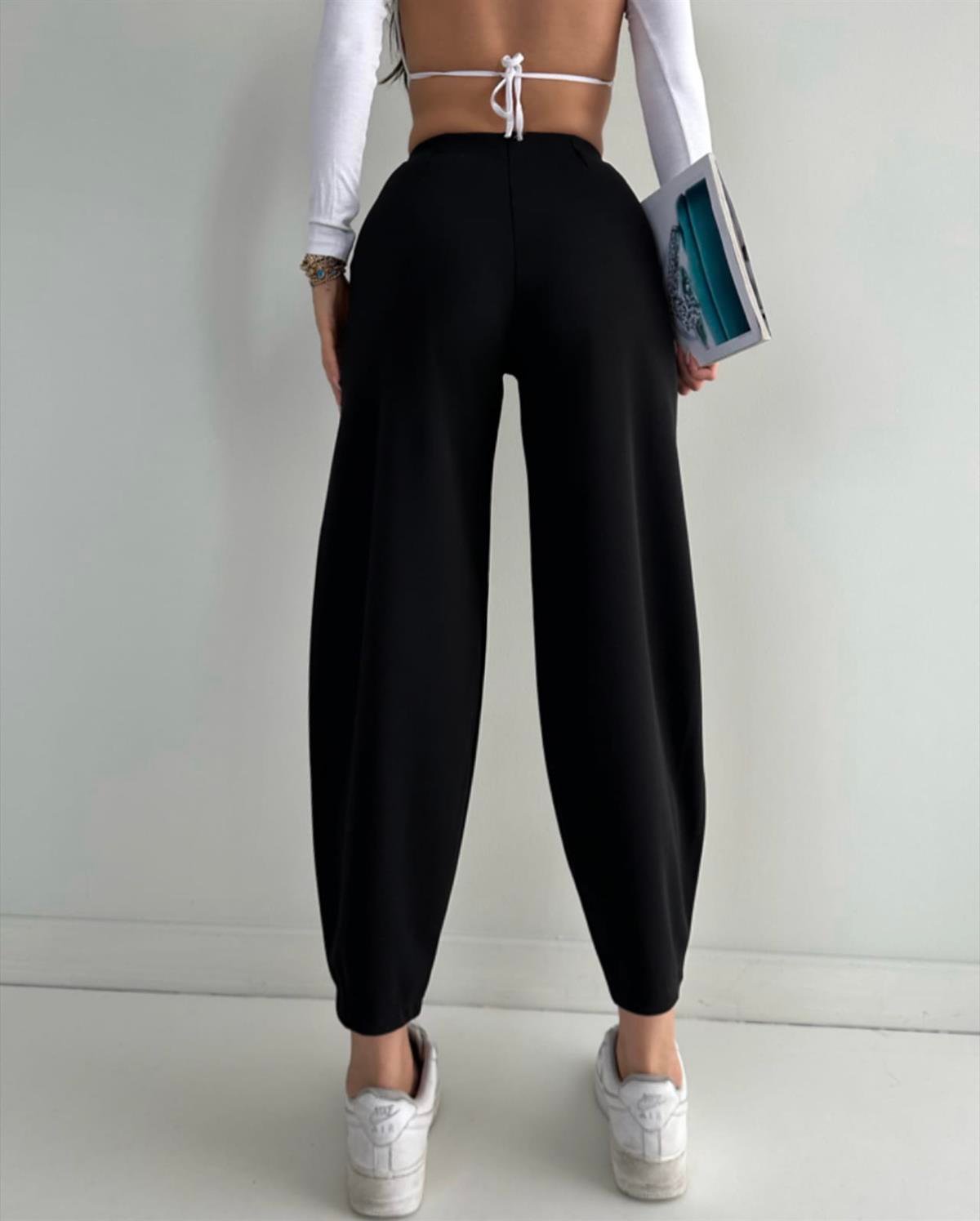 4123 Şalvar balon siyah pantolon5645RFEDF