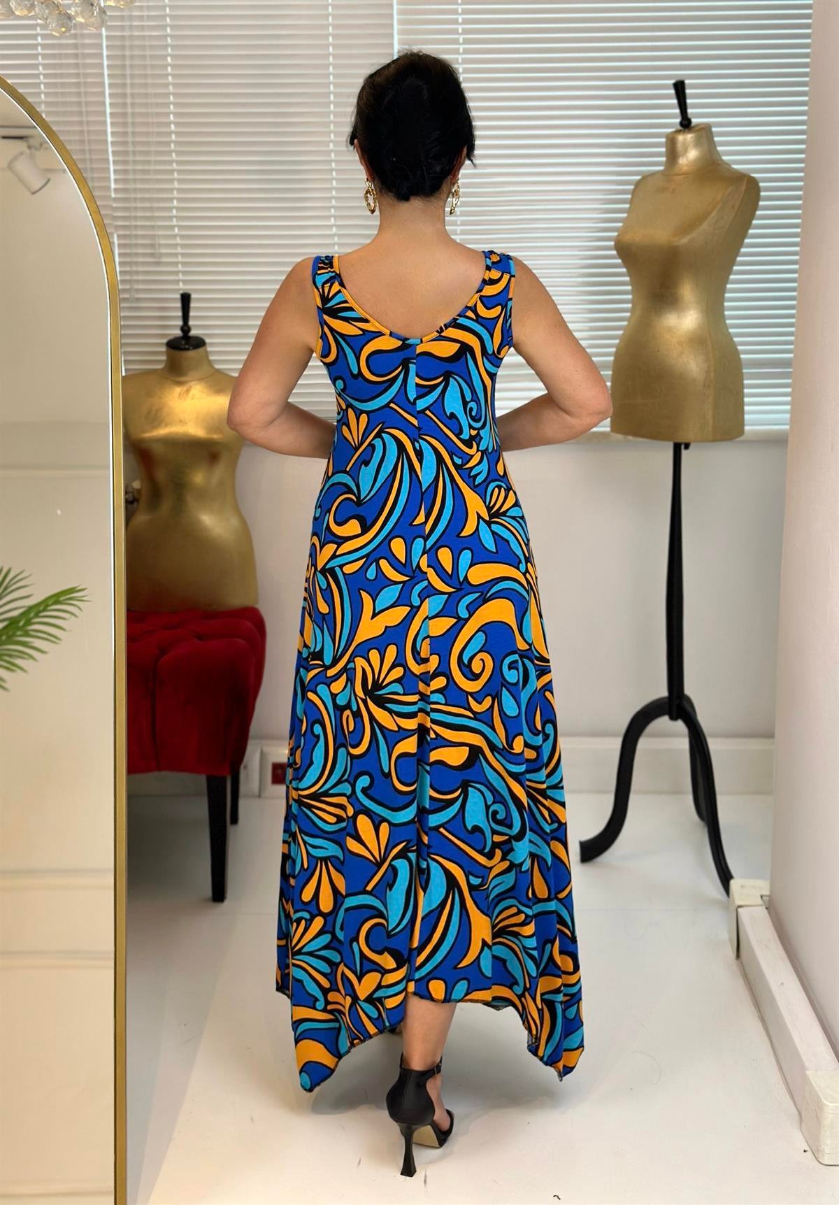 4166 Yazlık rahat kalıp okyonus çiçekli elbiseJRHURFT7RFTGFUY