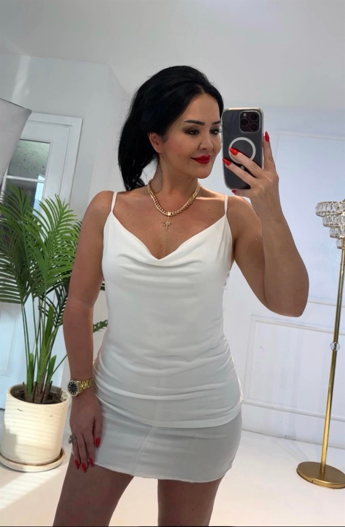 4226 Degaje yaka beyaz bluzRFTGRFDGX