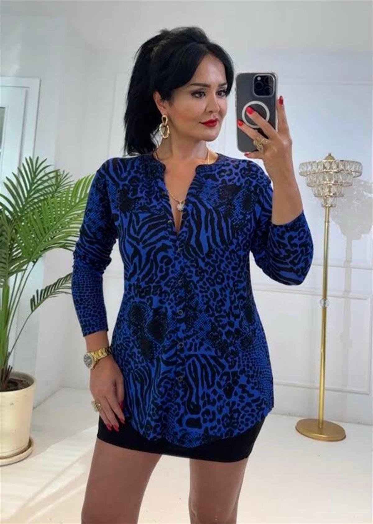 4249  Mavi  desenli gömleksfdrfgsdfgsd