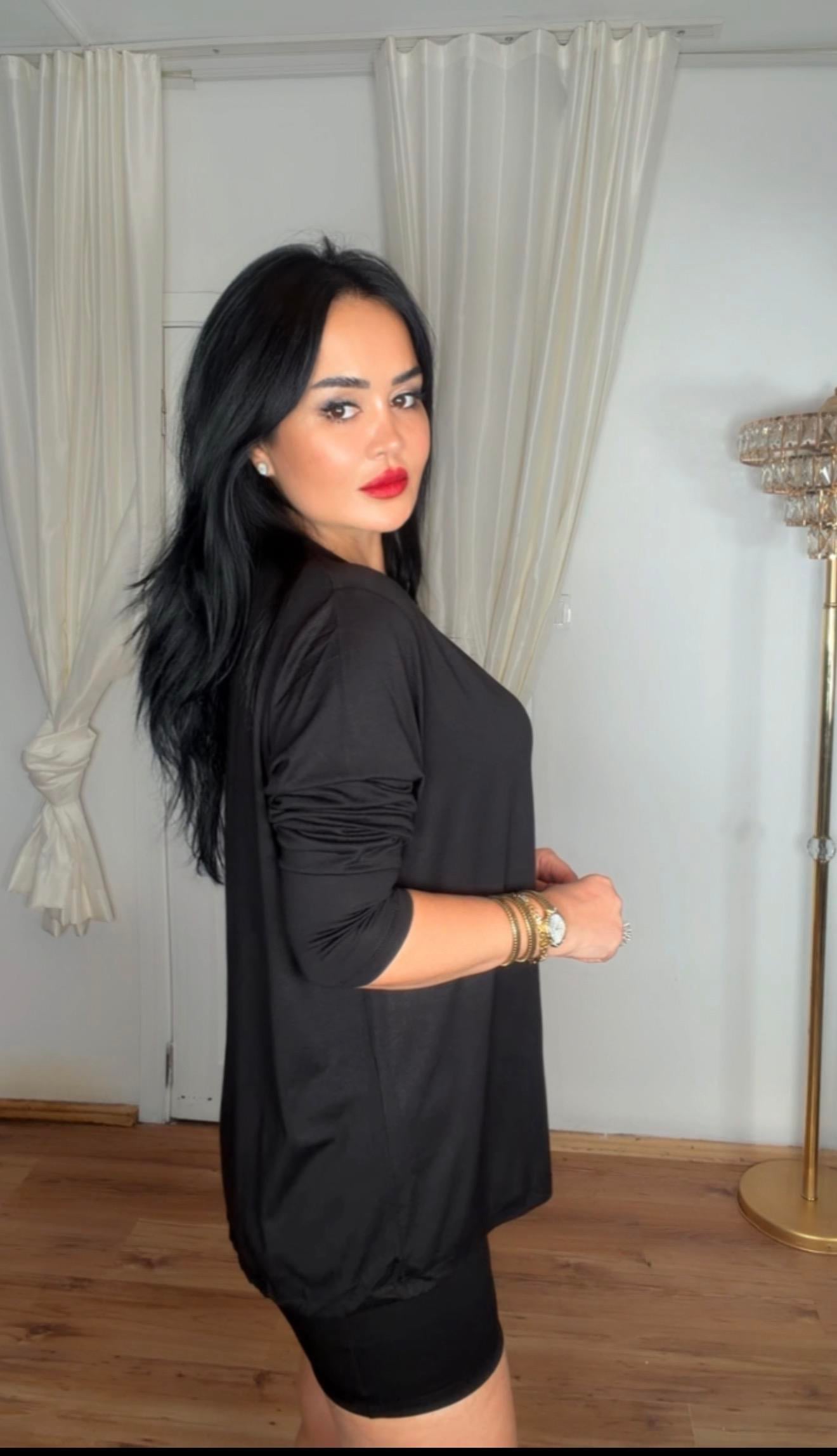 4267  Pamuklu  Viskon  Siyah  Gömlek4267