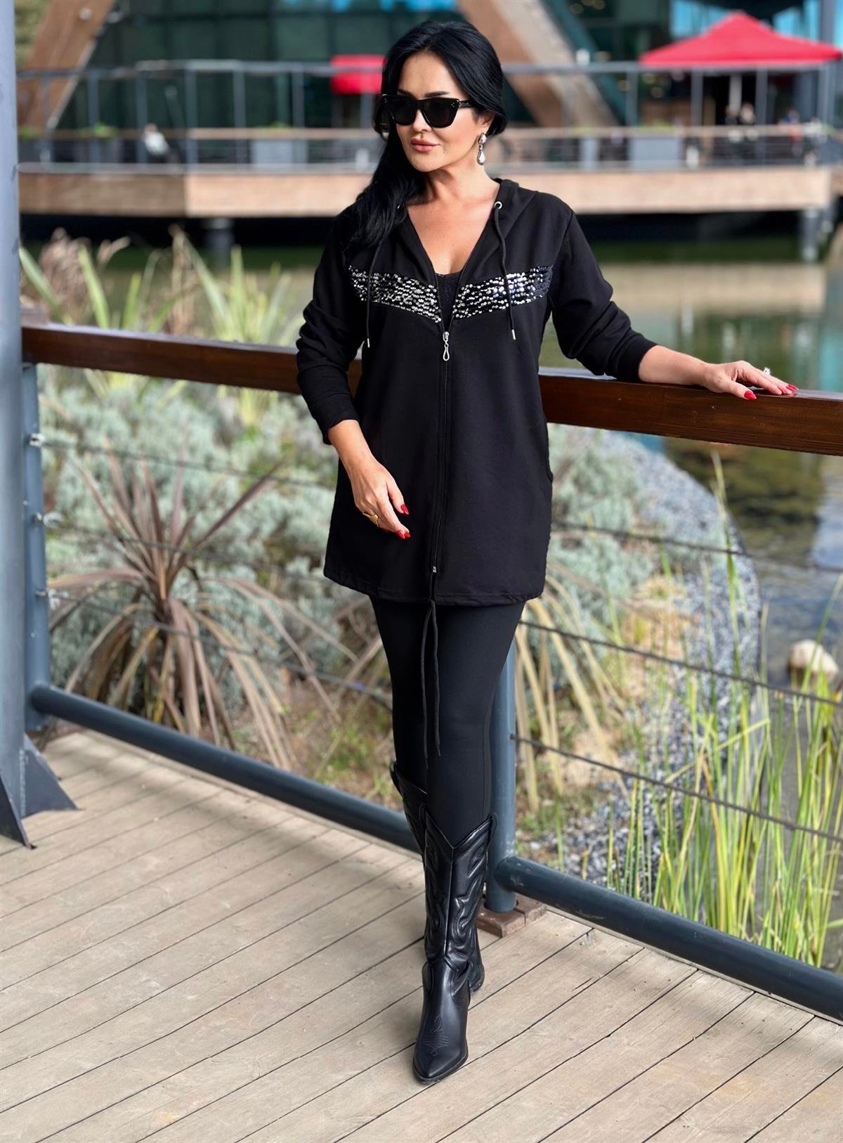 4310  Fermuarlı siyah  hırkasnsdjd