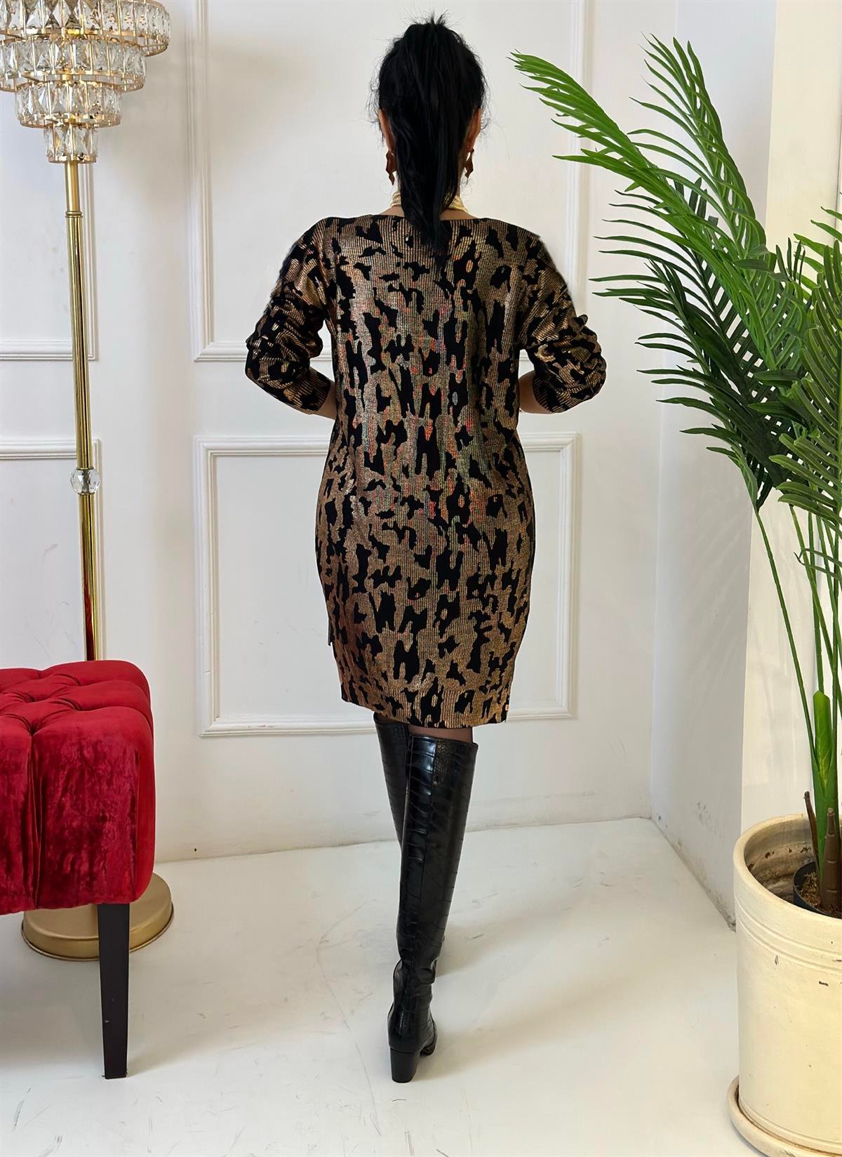 4322 bakır lightning desenli tunikKemdmsmdm