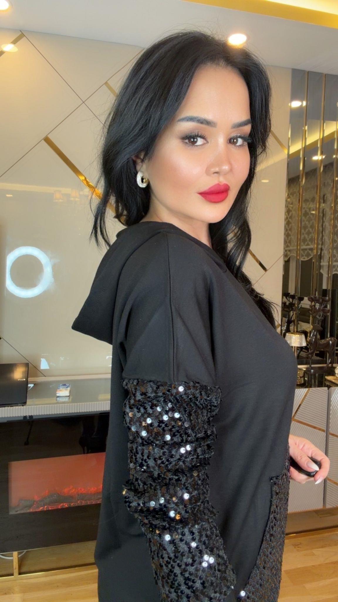 4341   Önü   Payetli İki İplik  Sweatshırt4341