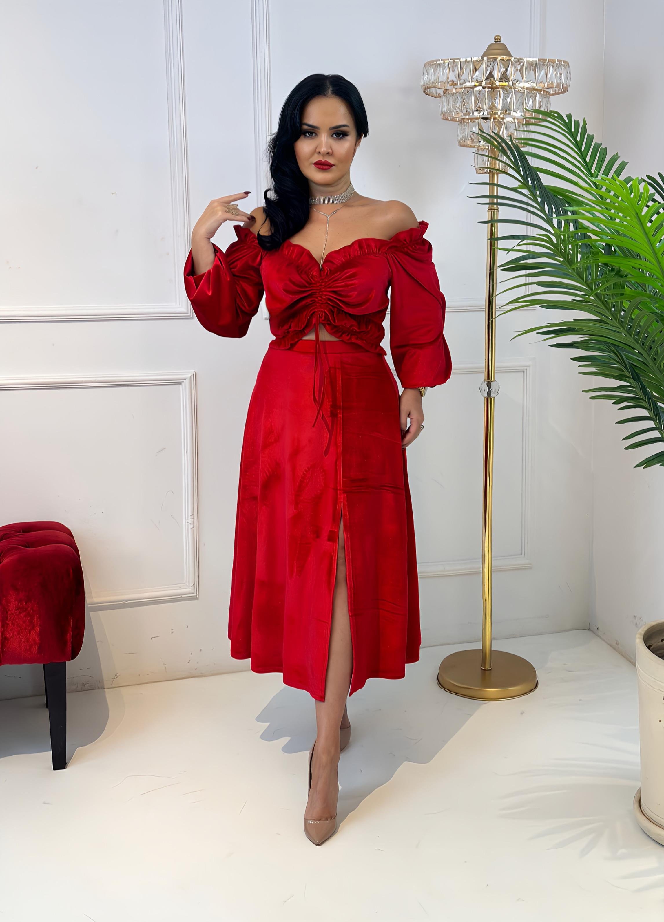 4362  kırmızı kadife etekhyshsywsyw