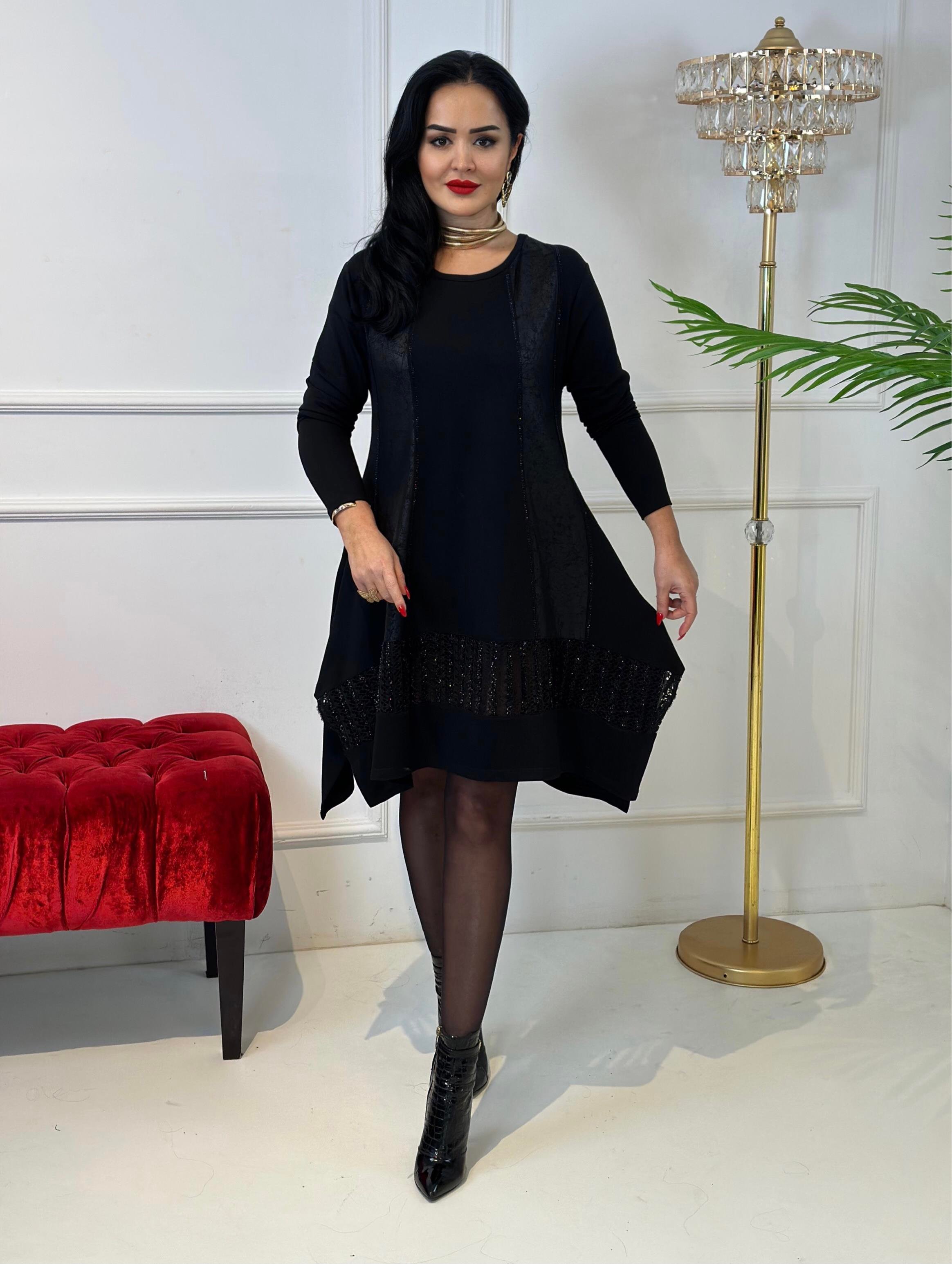 4410 İthal lycralı triko tarzı siyah tunikssdfgv