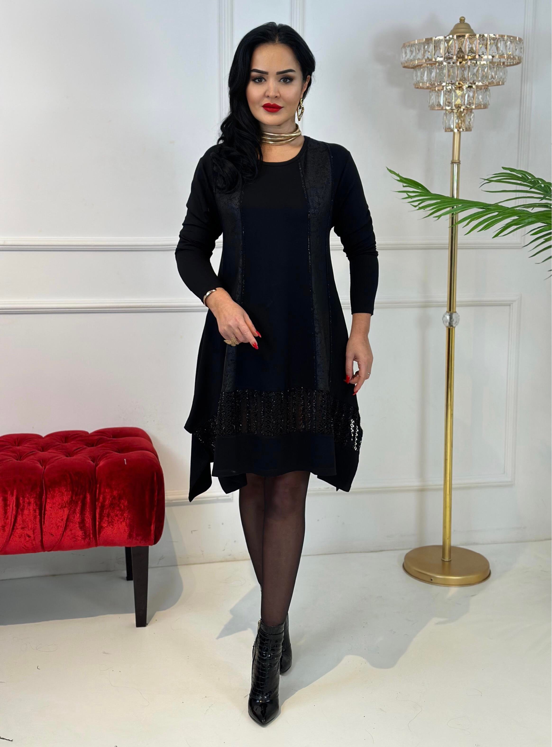 4410 İthal lycralı triko tarzı siyah tunikssdfgv