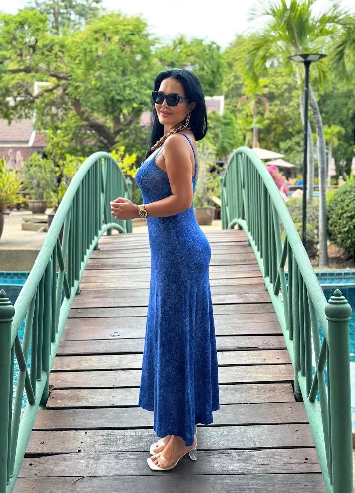 4451  Mavi desenli fermuarlı elbiseJRHURFT7RFTGFUY