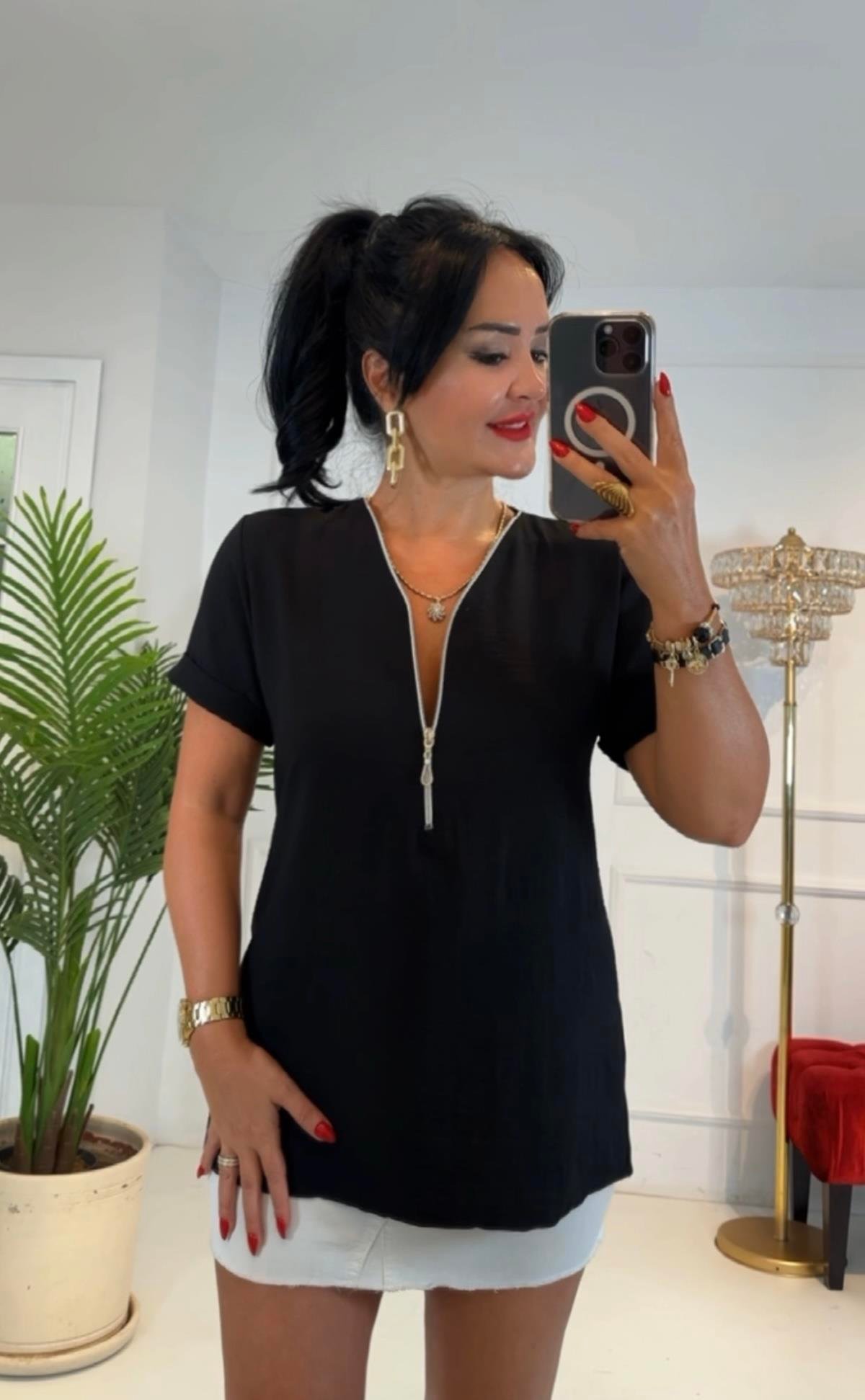 4457  Airobin siyah bluzTFUF