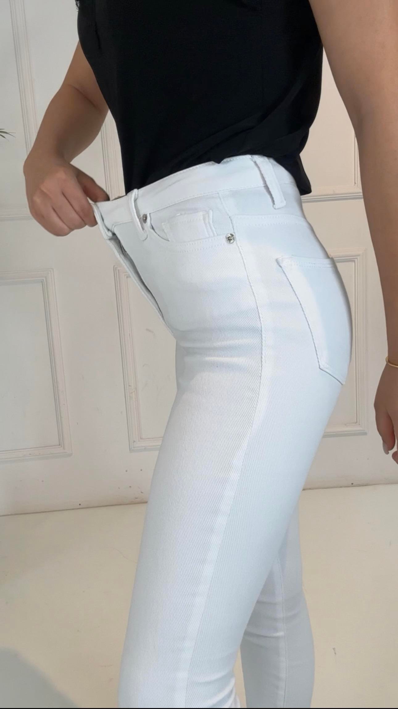 4505 Premium seri korse etkili iki beden ince gösteren beyaz pantolon4505