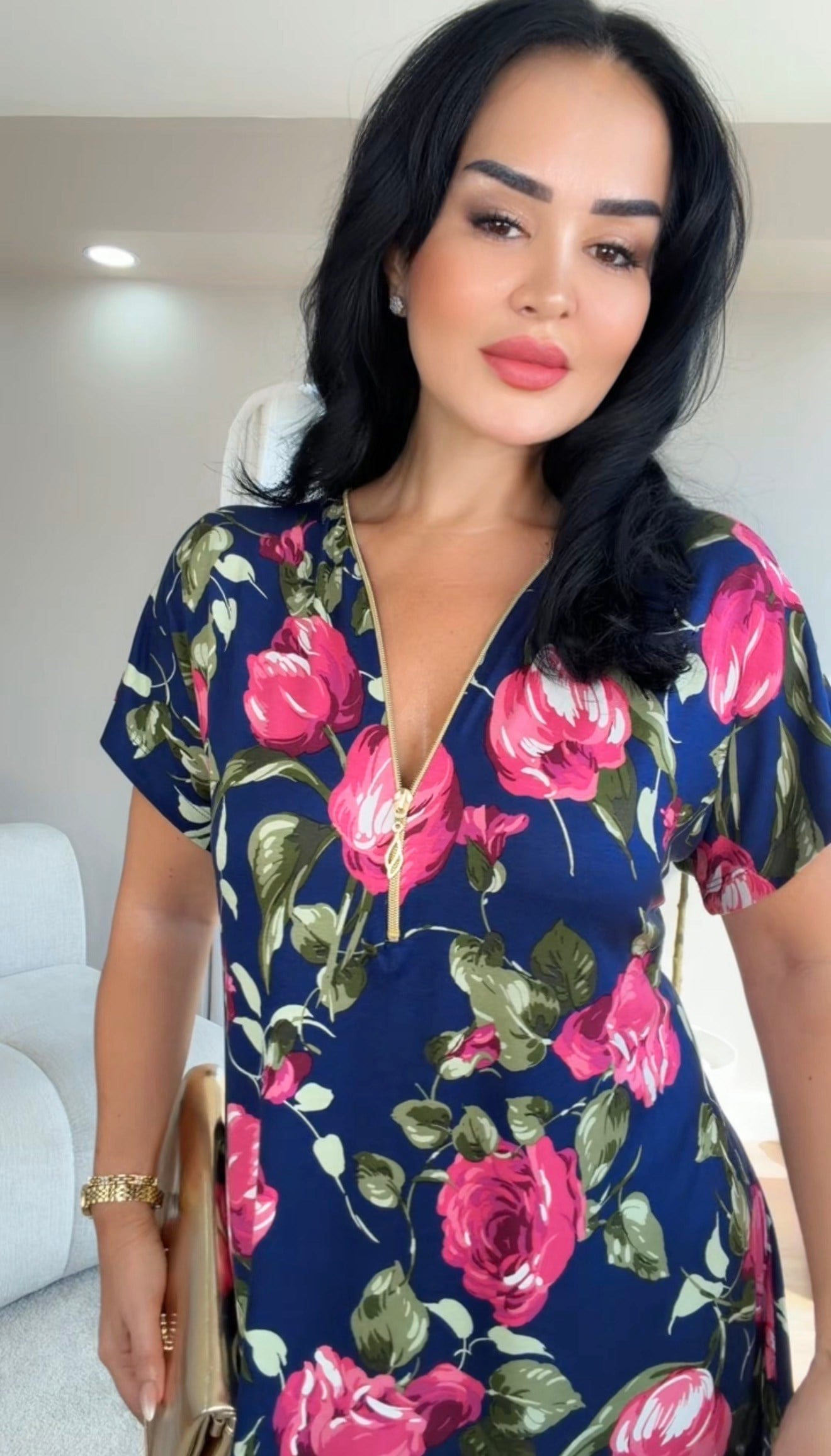 4519  Fermuarlı  Lale  Elbise4519