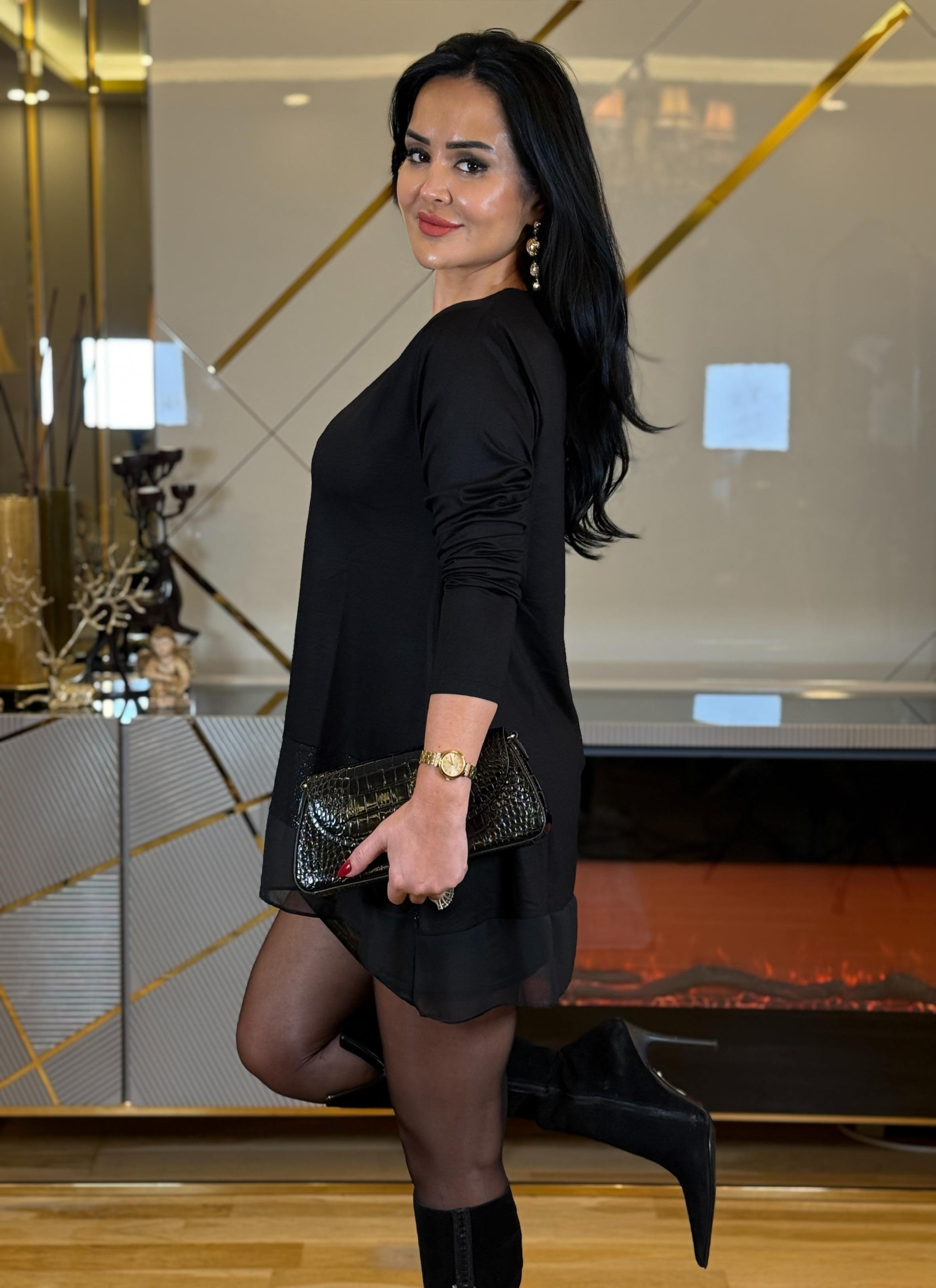 4640 V  yaka iki iplik şifonlu tunik4640