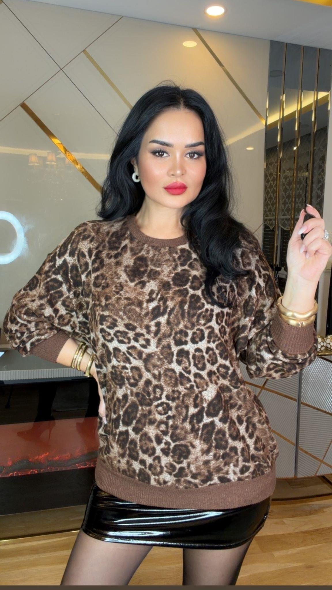 4675 Yumoş Leopar   Sweatshirt4675