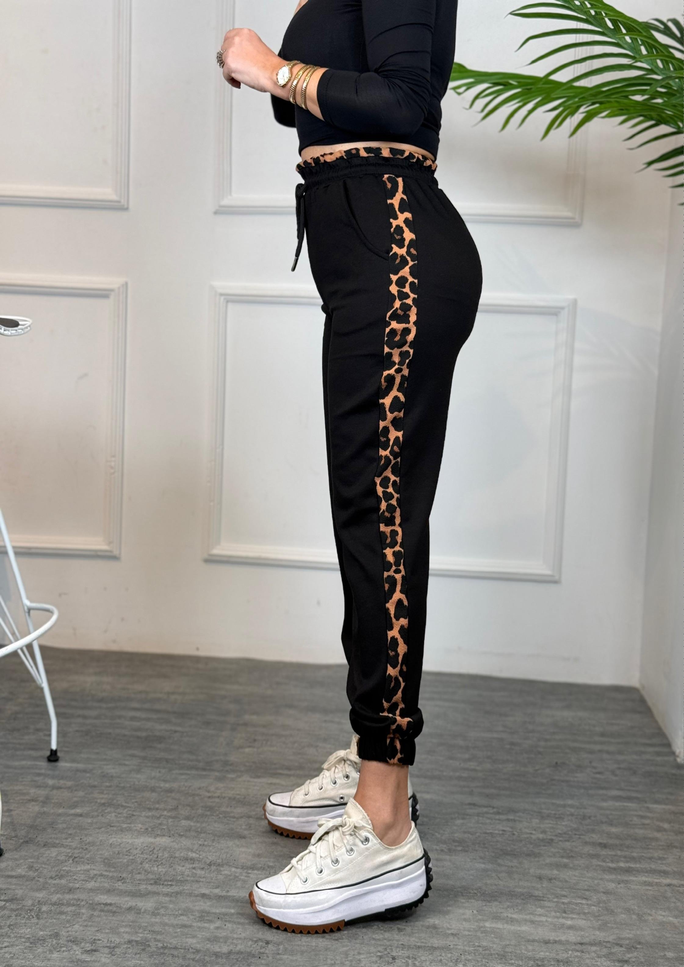 4684 Alvin yanı   leopar detay dar paça eşofman4685