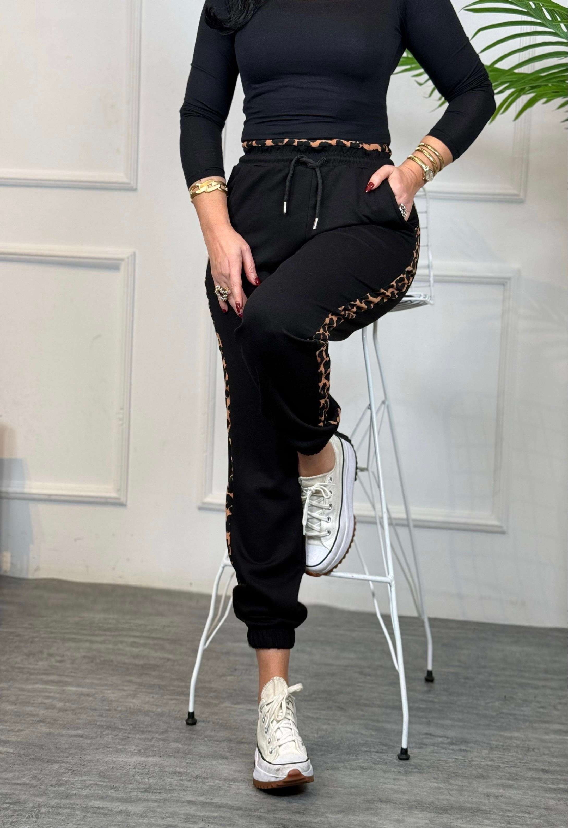 4684 Alvin yanı   leopar detay dar paça eşofman4685