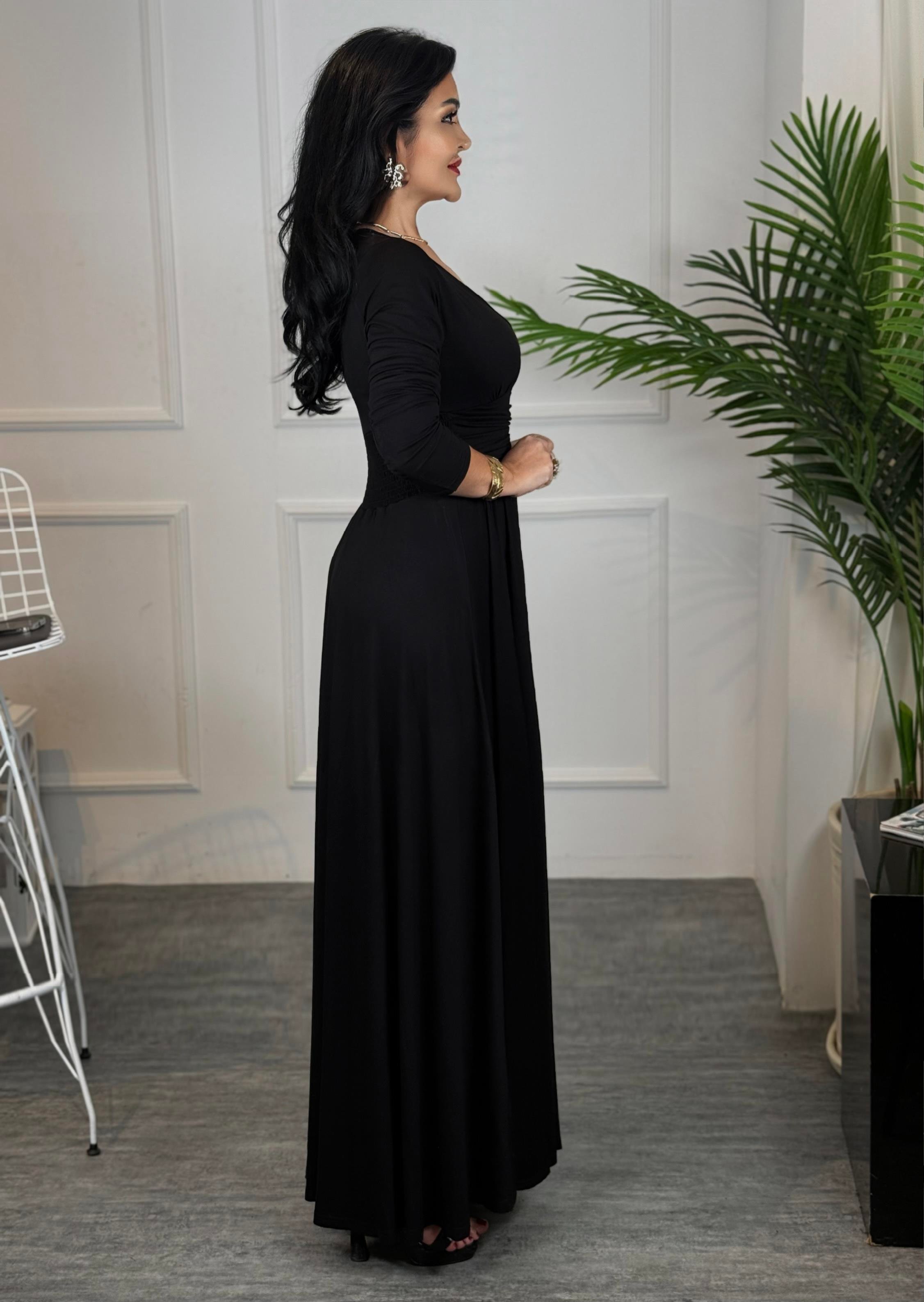 4699 Karolina siyah elbise4699