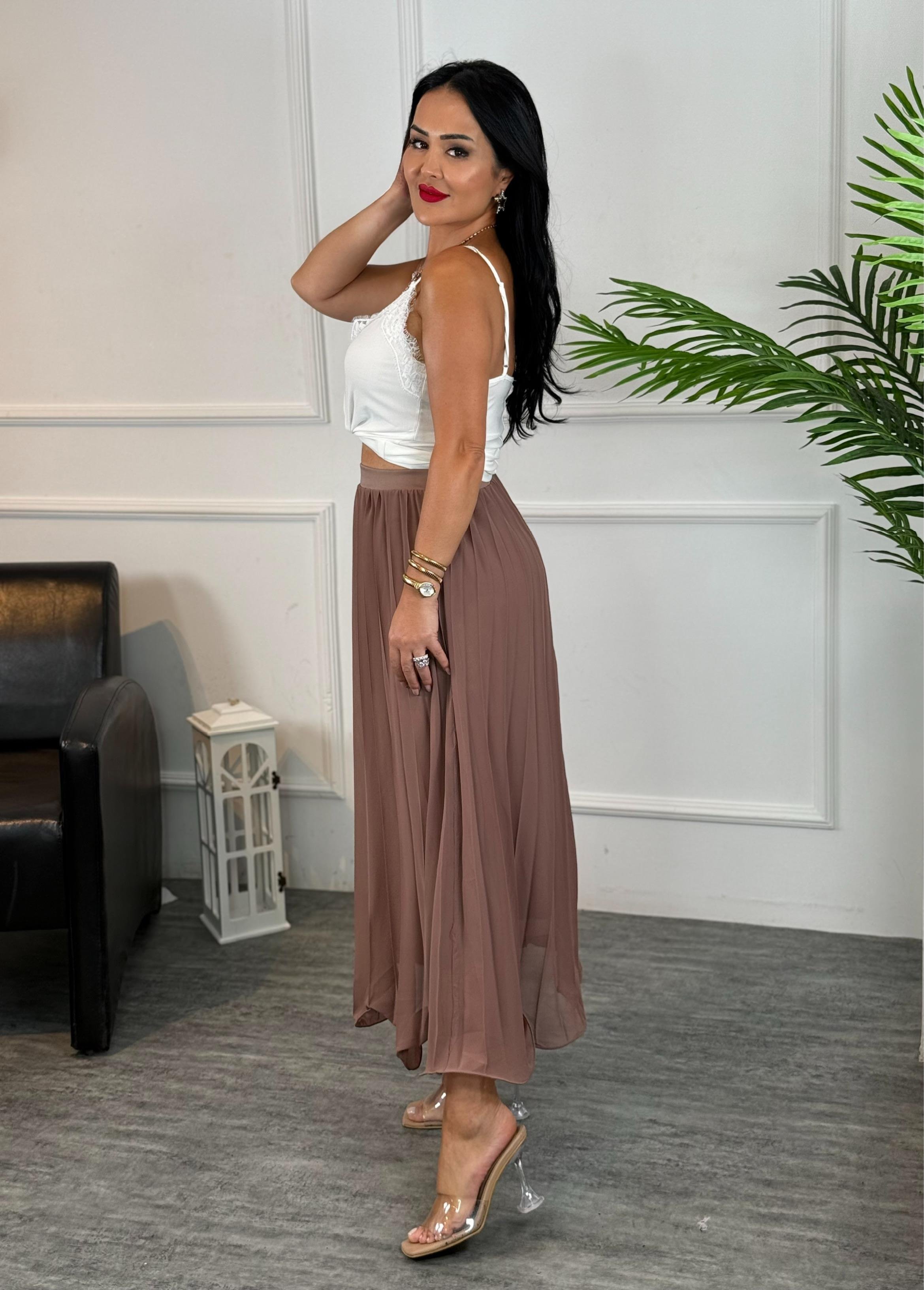 4736 Liya vizon şifon etek4736