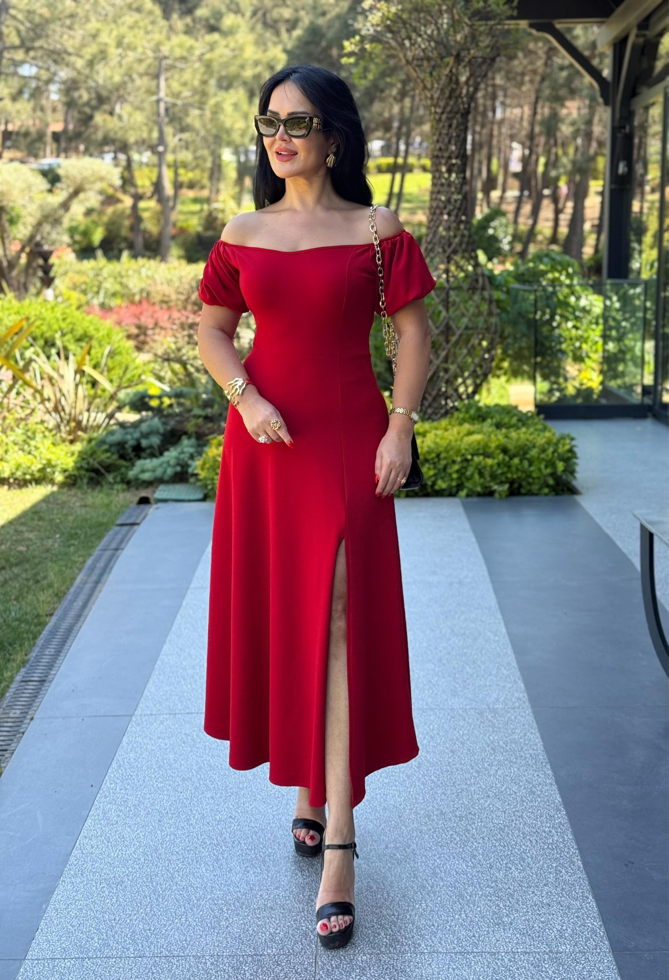 4771 Vanessa  kırmızı elbise4771