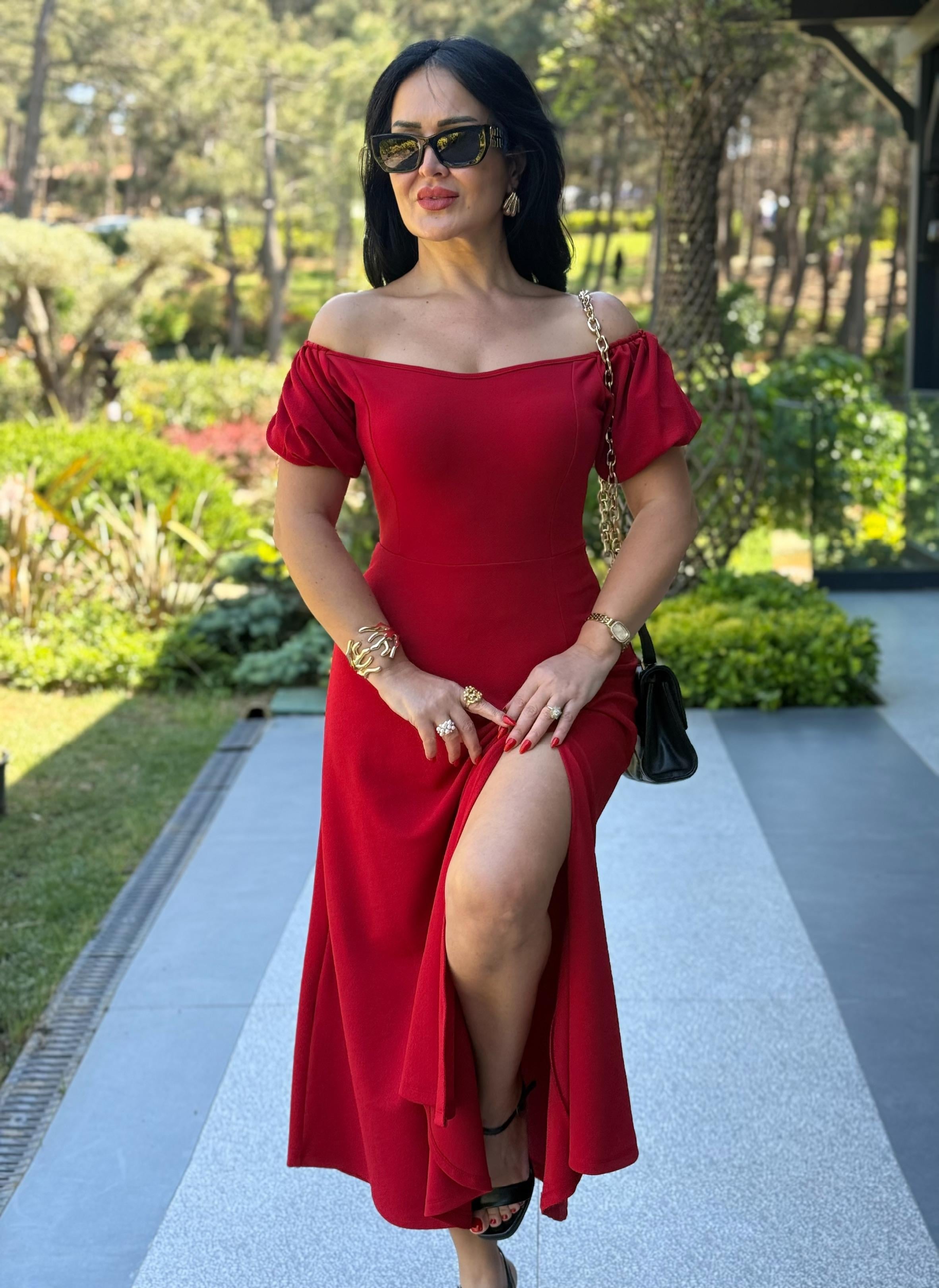 4771 Vanessa  kırmızı elbise4771