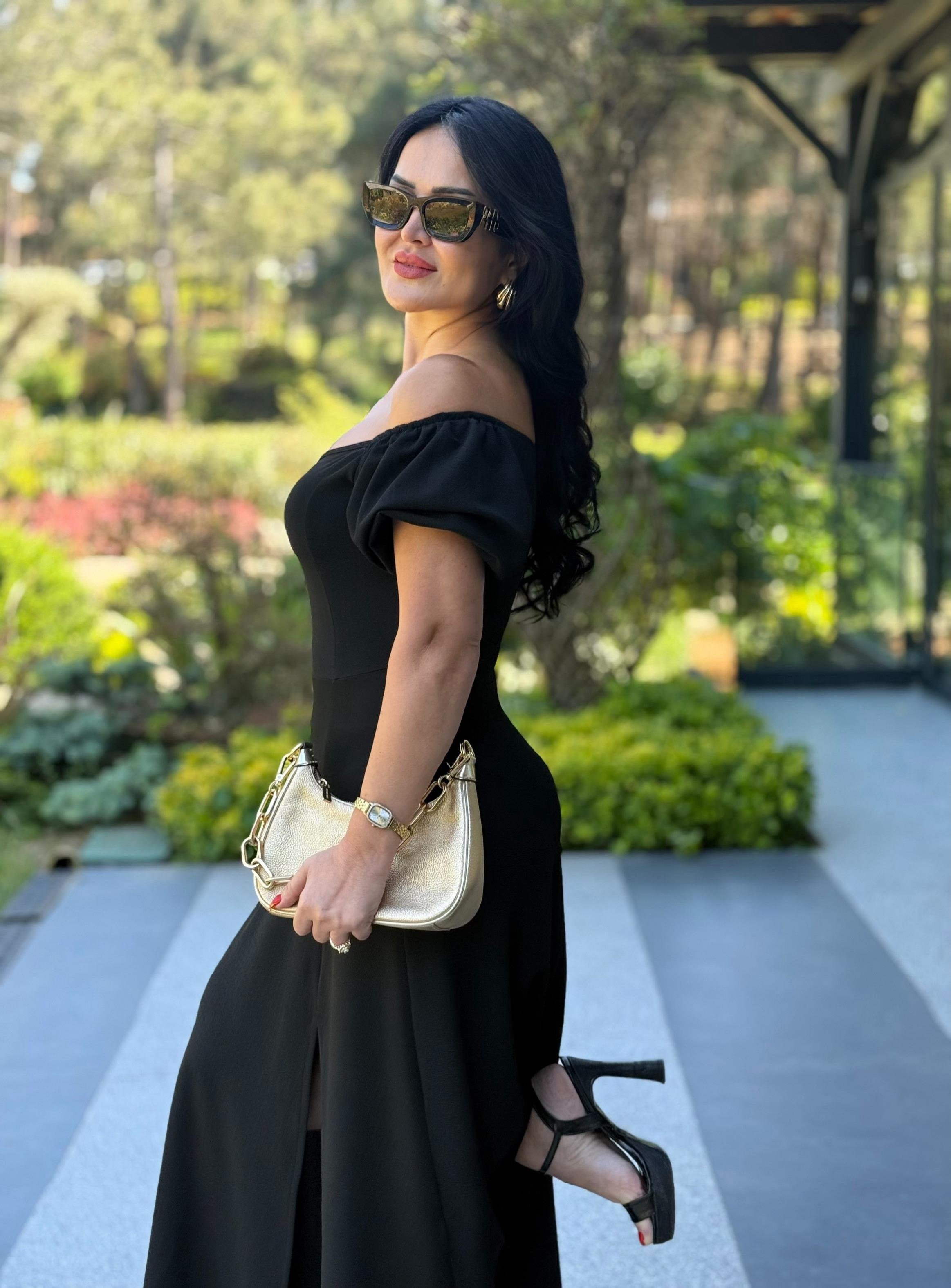 4771 Vanessa  siyah  elbise4771