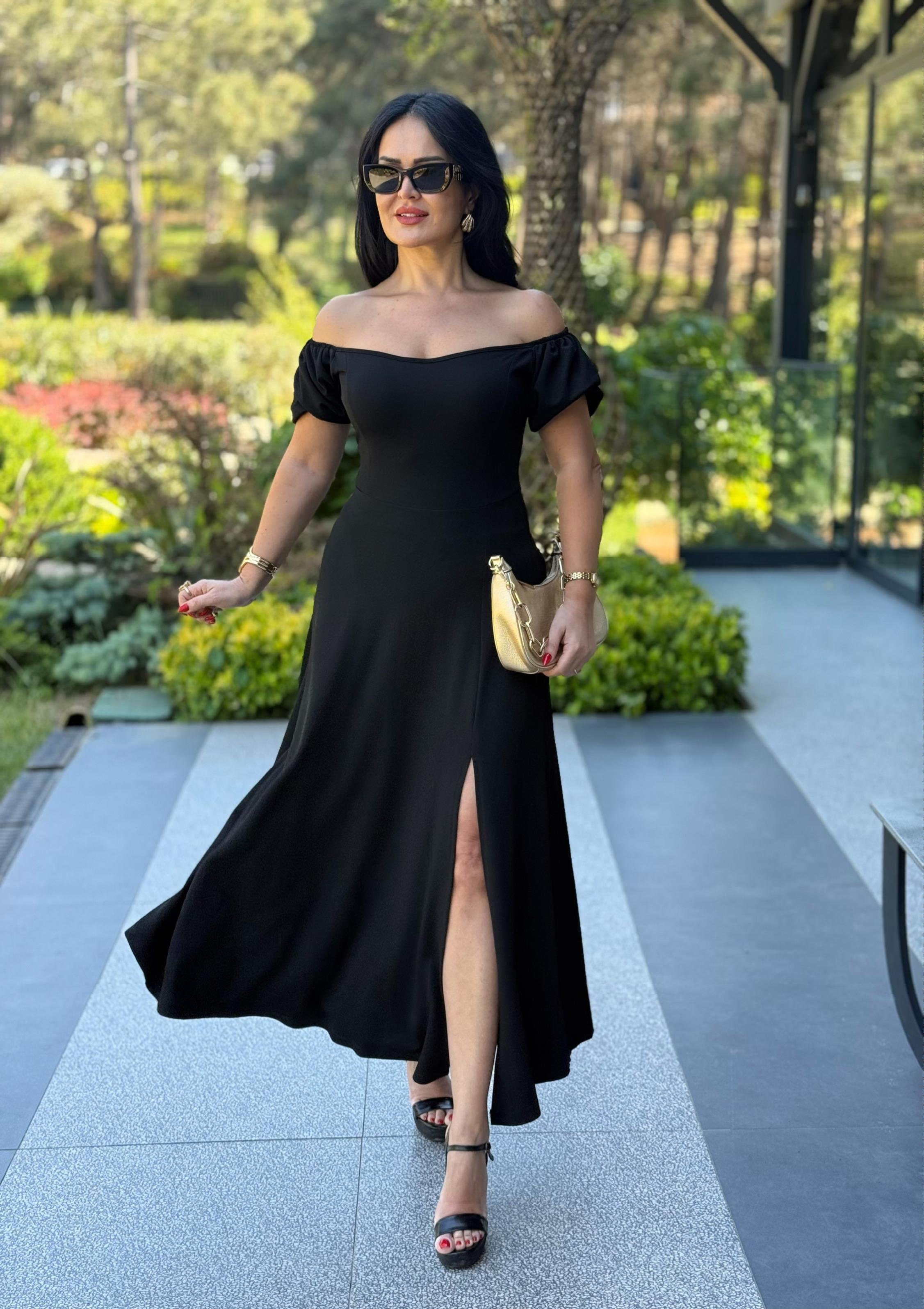 4771 Vanessa  siyah  elbise4771