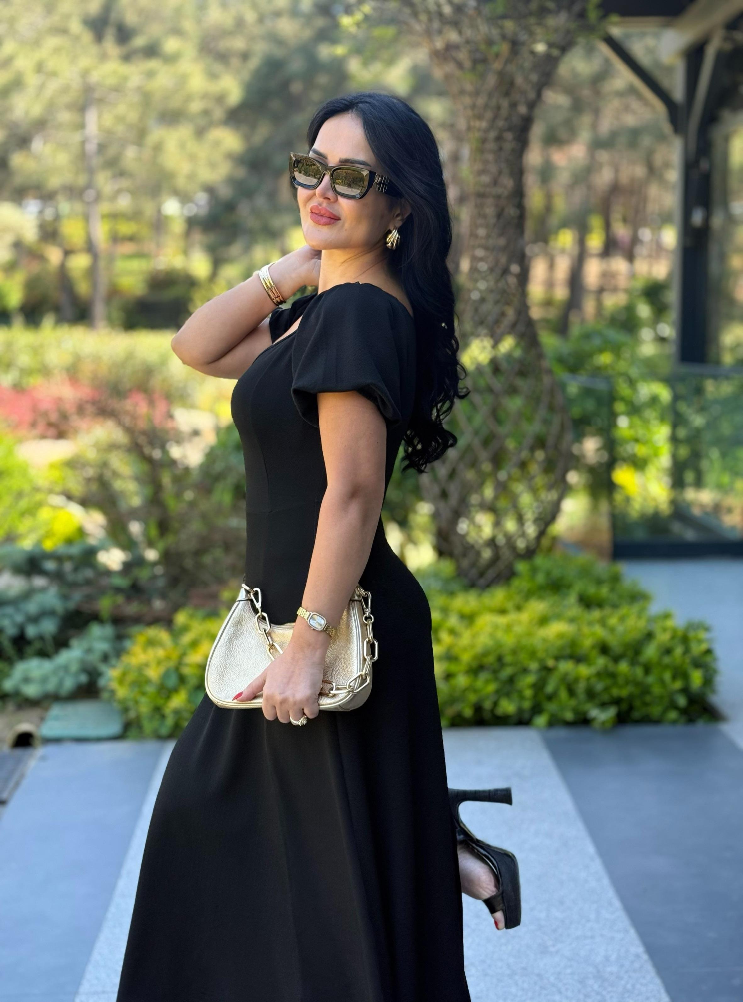 4771 Vanessa  siyah  elbise4771