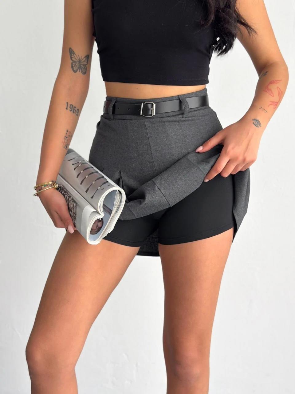 4779  Arina İçi Taytlı Mini Etek4779