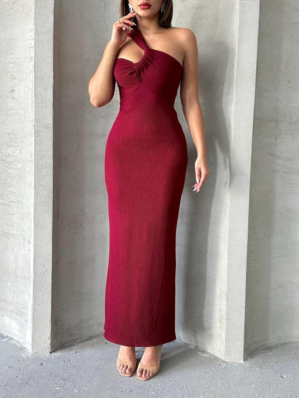 4788 Seamless Tek Omuz Elbise4788