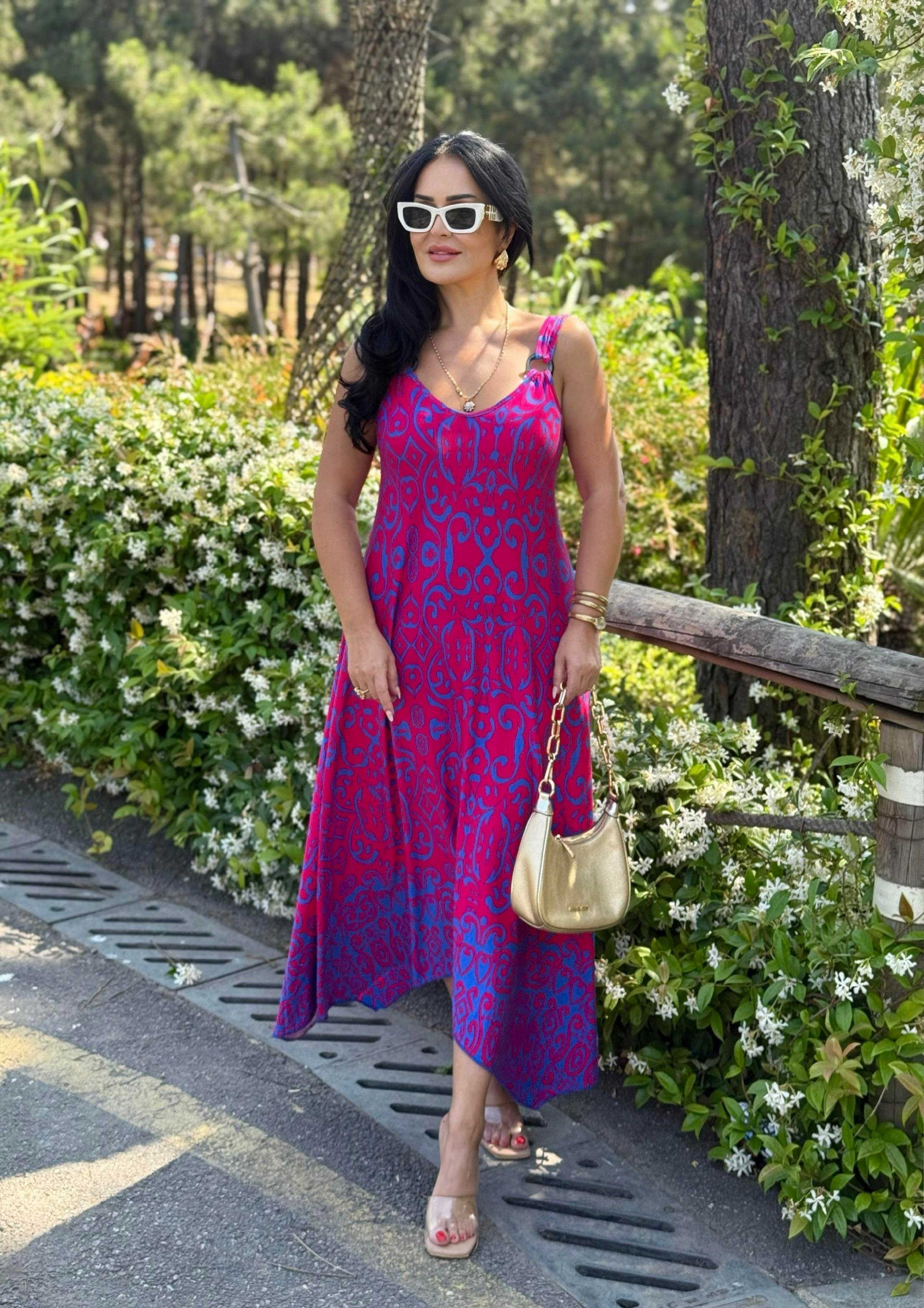 4806 Diora      rahat kalıp halka detaylı elbise4806 