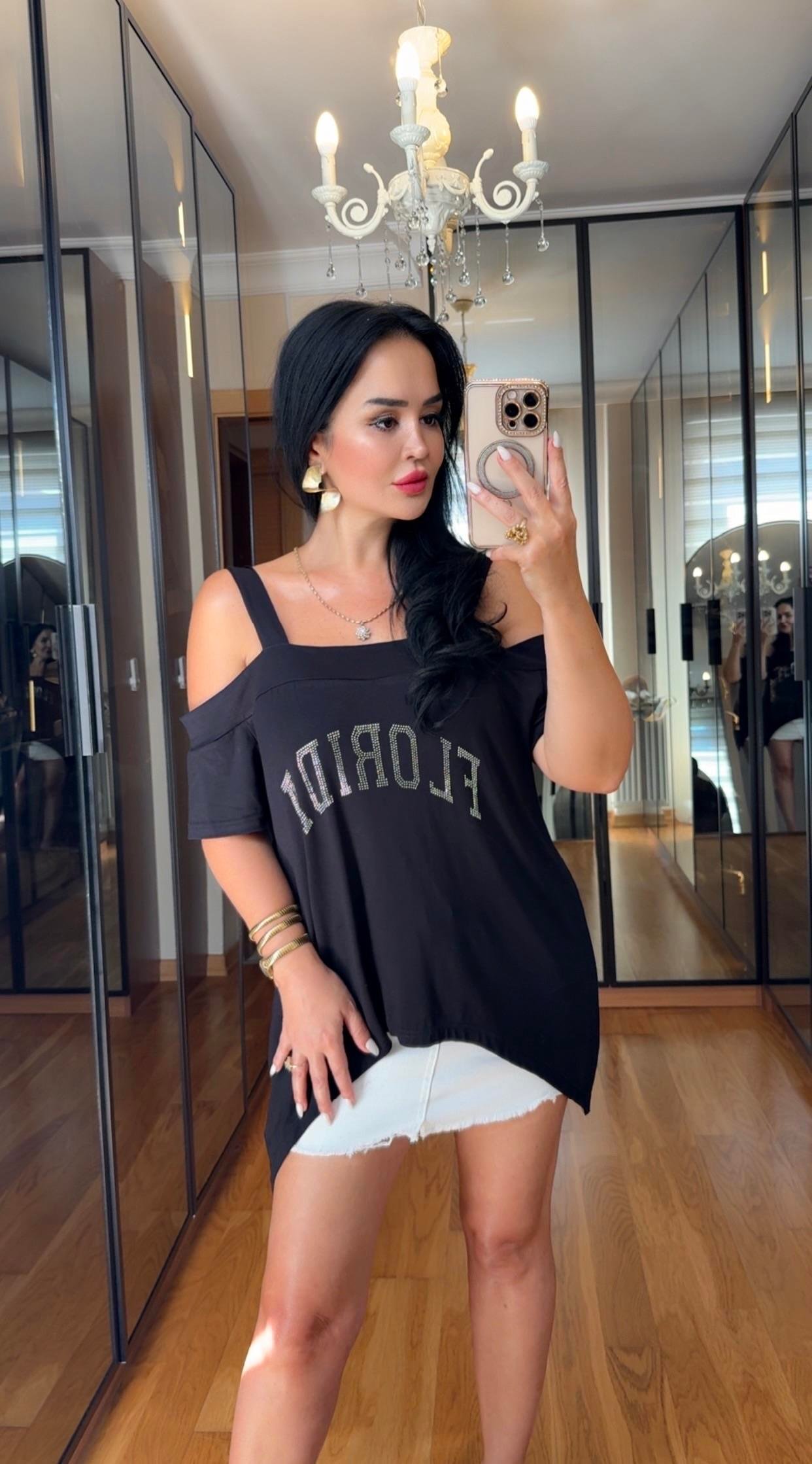 4809 Bovary siyah bluz4809