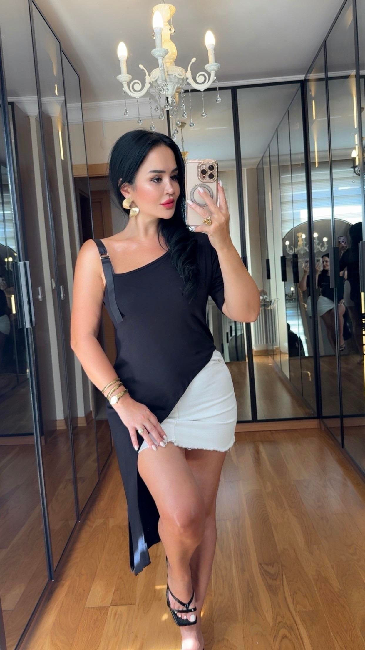 4809 Candyy siyah bluz4809