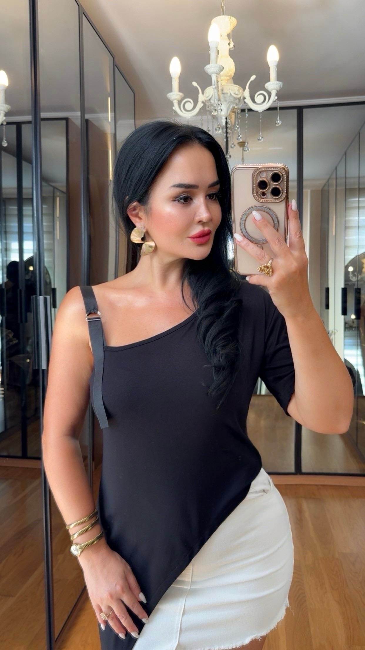 4809 Candyy siyah bluz4809