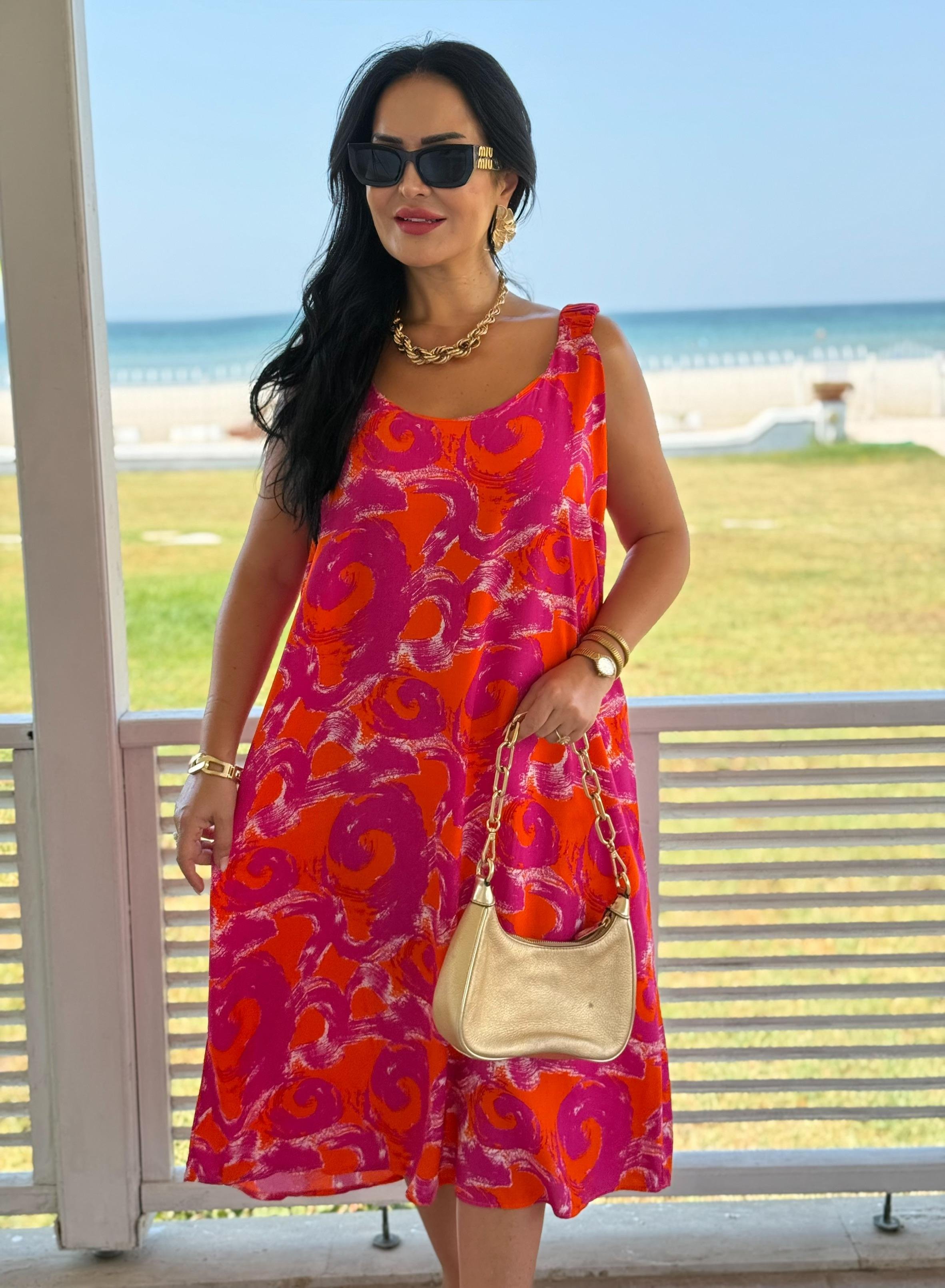 4816 Picasso omuzları büzgülü elbise4816