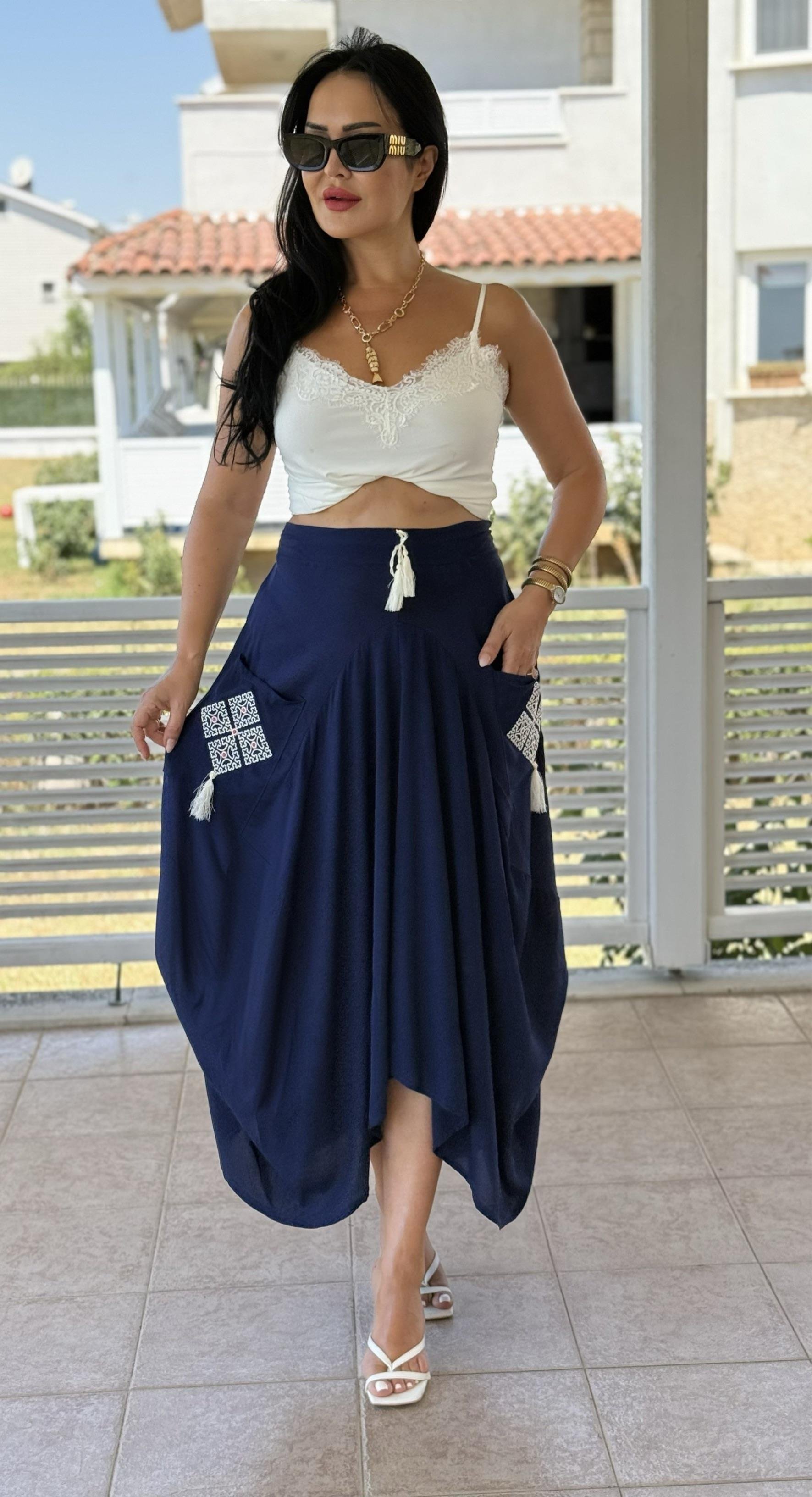 4817 Valencia   nakış detaylı etek4817