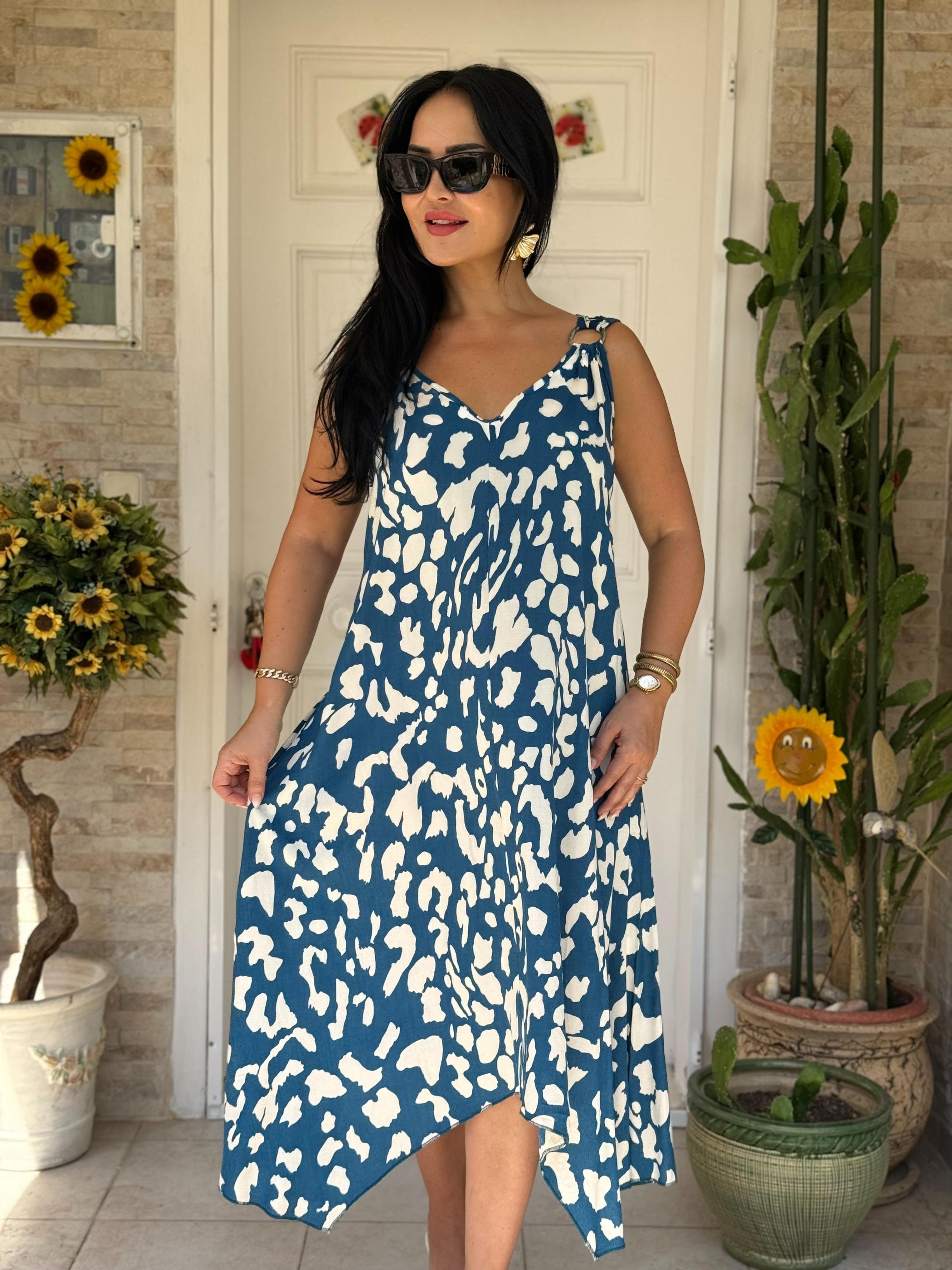 4819 Melina      halka detaylı elbise4819