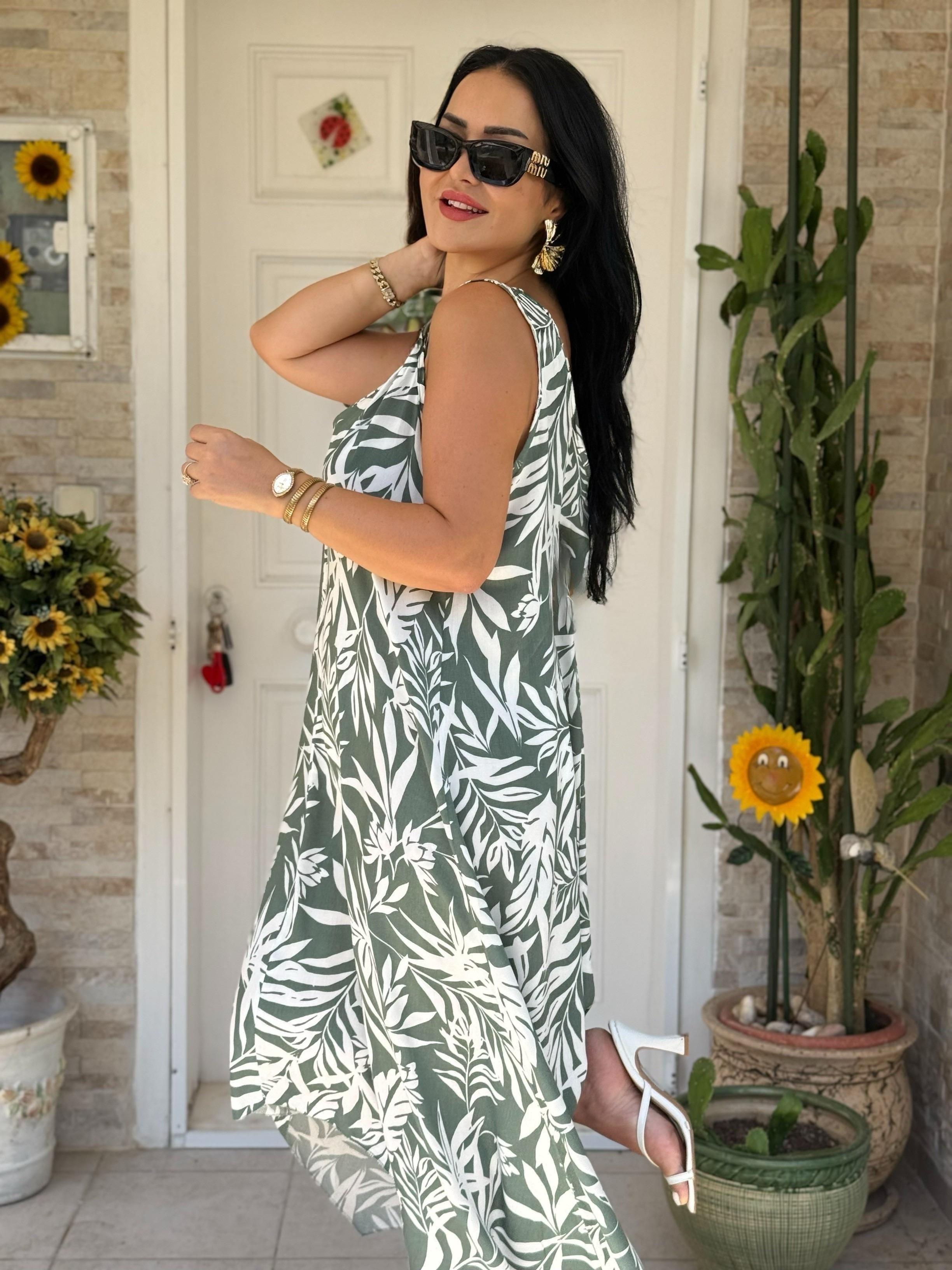 4819 Melina           halka detaylı elbise4819