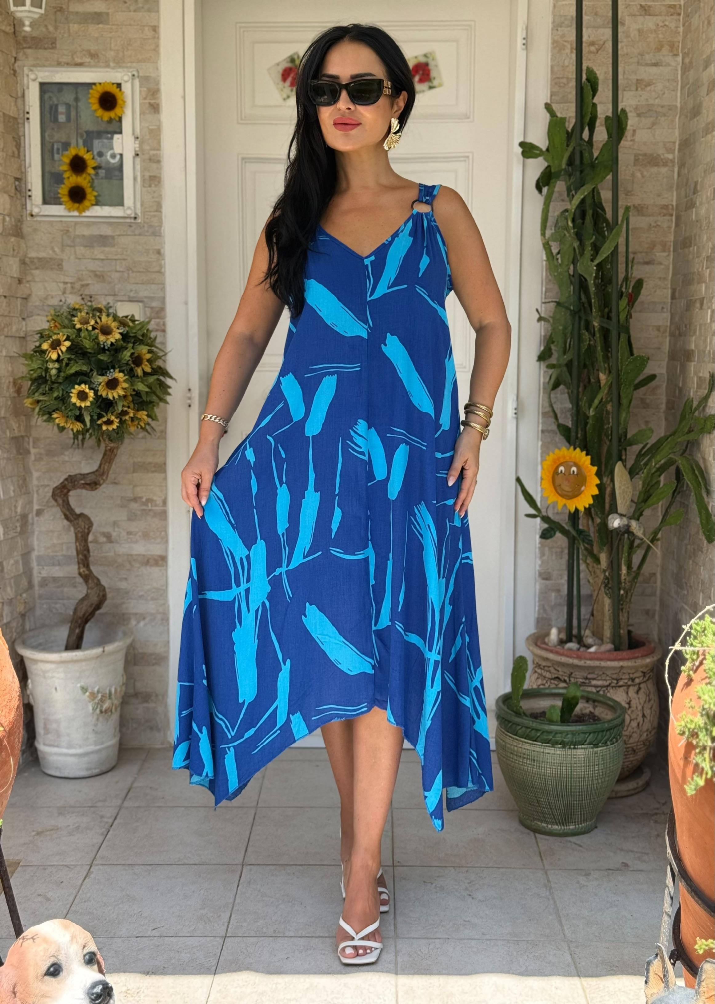 4819 Melina          halka detaylı elbise4819