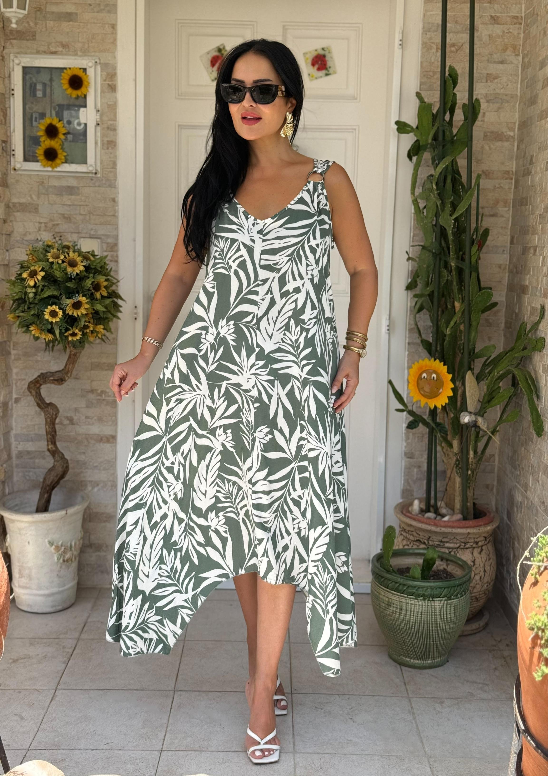 4819 Melina           halka detaylı elbise4819